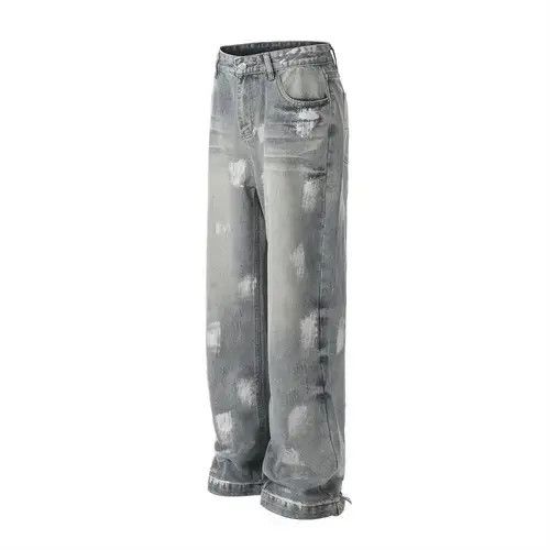 Jean Punk wash ink loose casual ripped jeans y2k Size US 32 / EU 48 - 8 Thumbnail