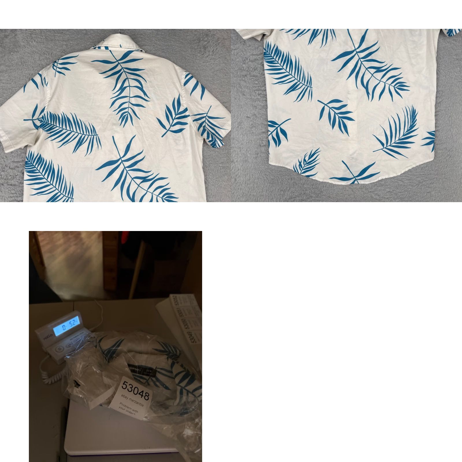 Vintage VINTAGE Manfinity Shirt Men Medium White Blue Palm Leaf Polyester Blend Hawaiian READ Size US M / EU 48-50 / 2 - 9 Thumbnail