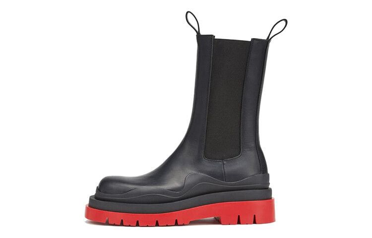 Bottega Veneta o1n1vont1224 Tire Chelsea Boots in Black/Red Size US 5.5 / IT 35.5 - 2 Thumbnail