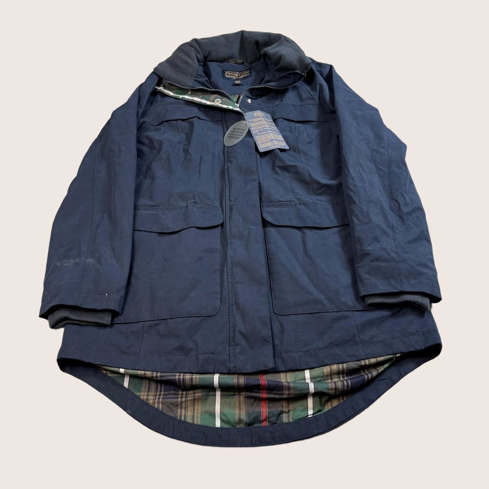 Pendleton Pendleton Jacket Mens Small Navy Blue Seam Seal Waterproof Parka Plaid Lined Hooded Vintage No Size US S / EU 44-46 / 1 - 1 Thumbnail