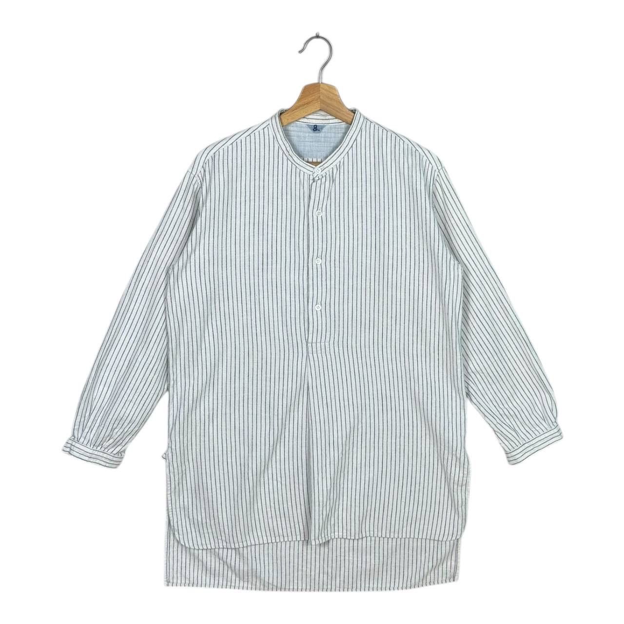 45rpm 45rpm Japan Blue Striped Band Collar Tunic Shirt Size 2 Size US M / EU 48-50 / 2 - 1 Thumbnail
