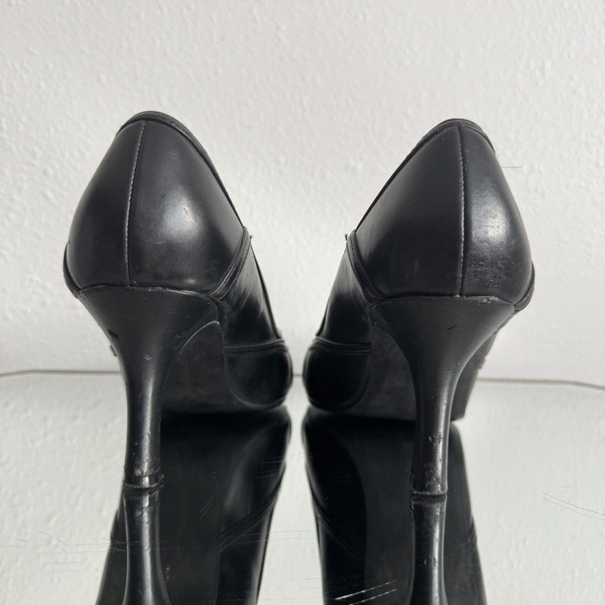 Other XHILARATION Vintage Y2K Black Faux Leather Preppy Pump Heels Size US 8.5 / IT 38.5 - 5 Thumbnail