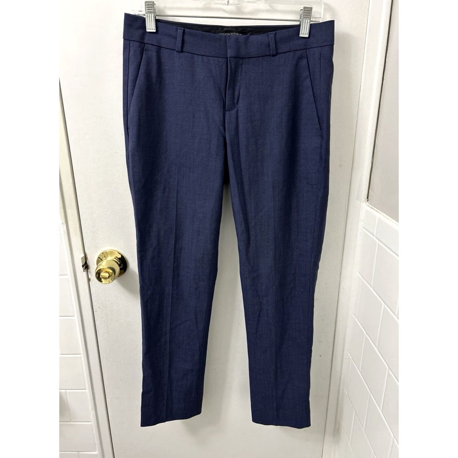 Banana Republic Banana Republic Avery Dress Pants Womens Size 2 Navy Blue 95% Wool Stretch Straight Front Pockets Dry Clean Only Modern Classic Office Workwear Formal Size 26" / US 2 / IT 38 - 2 Thumbnail
