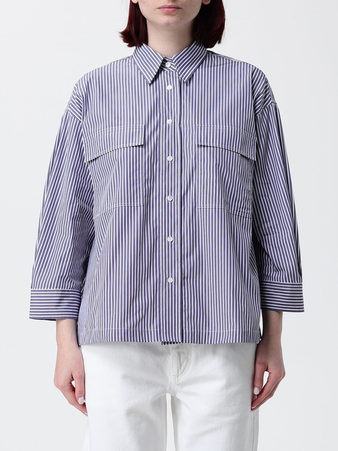 Brunello Cucinelli Brunello Cucinelli Shirt Woman Blue Size S / US 4 / IT 40 - 1 Thumbnail