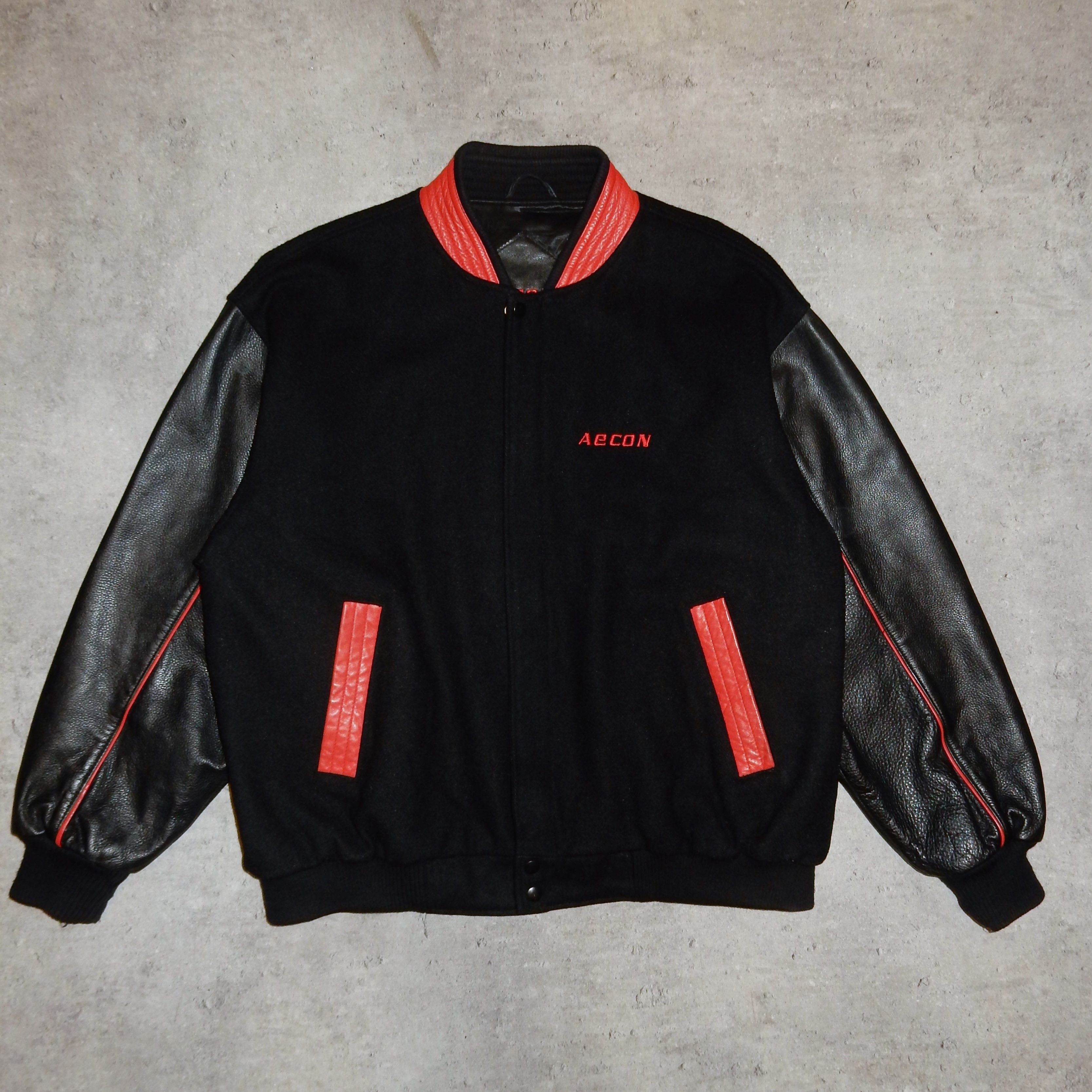 Vintage College Varsity vintage black leather bomber jacket - XXL Size US XXL / EU 58 / 5 - 1 Thumbnail