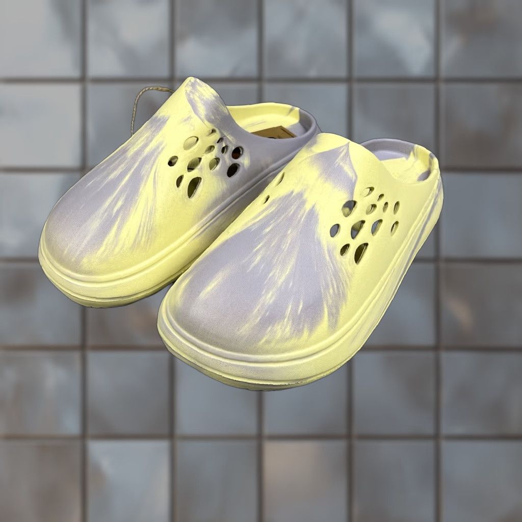 Steve Madden VINTAGE Steve Madden Womens Clogs Size 10 Cool Planet Algae Foam Earth Yellow Gray Slide Womens 10 Steve Madden Leather not required? Size US 10 / IT 40 - 1 Thumbnail