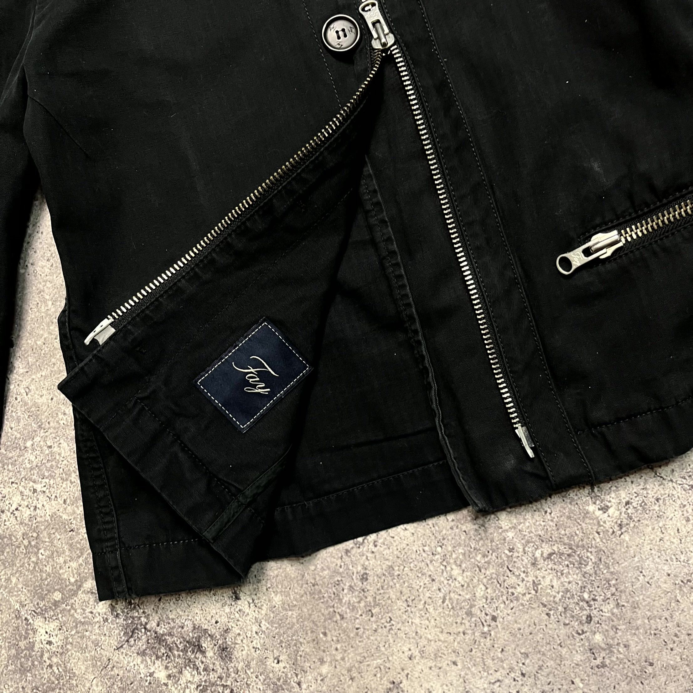 Fay Y2K Fay Womens Black Utility Zip Pocket Biker Jacket Size M Size M / US 6-8 / IT 42-44 - 8 Thumbnail