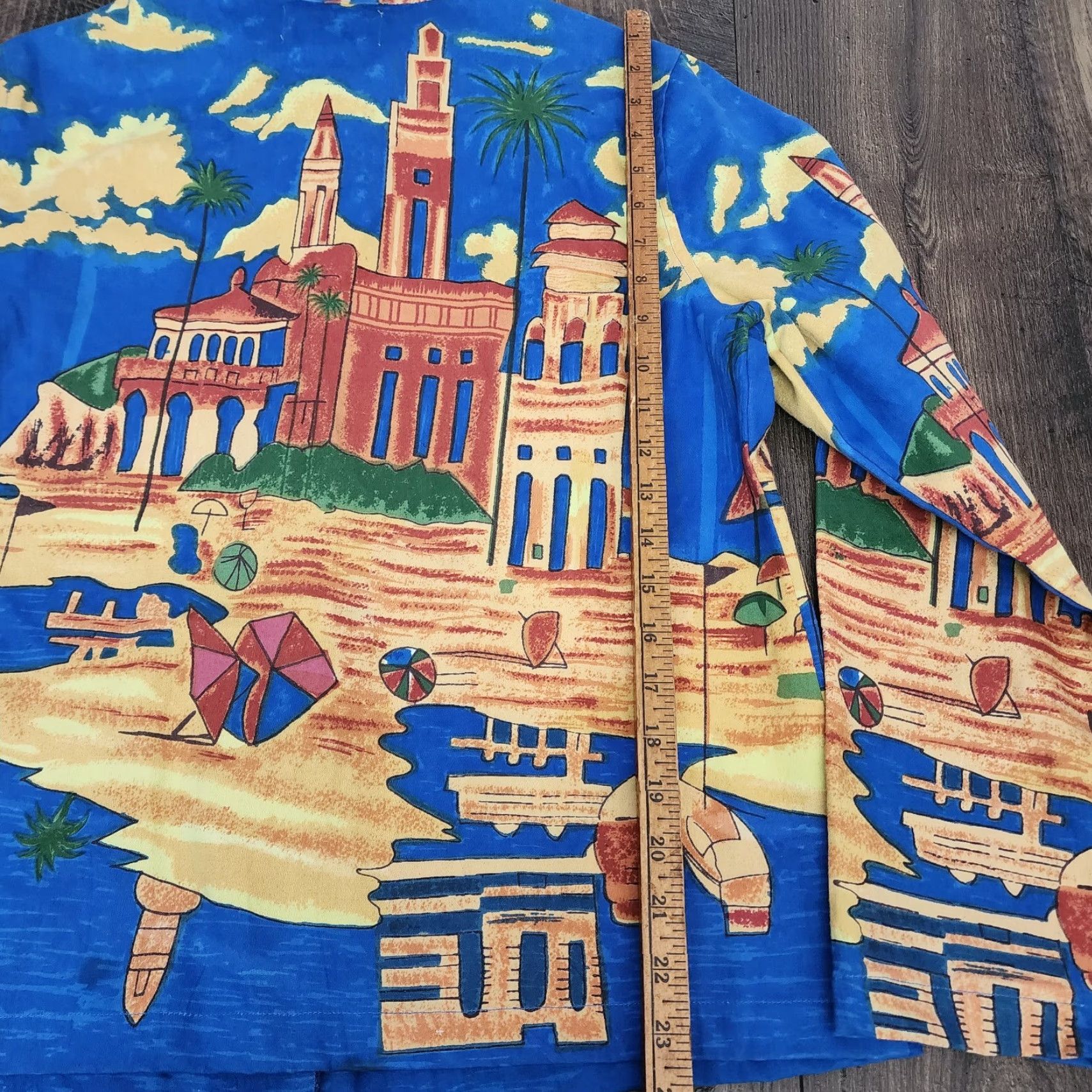 Vintage Womens Life Style Blazer Jacket Button Collared All Seasons Blue City Skyline Sequin Mid-Length Long Sleeve Regular Size L Patterned Size L / US 10 / IT 46 - 3 Thumbnail