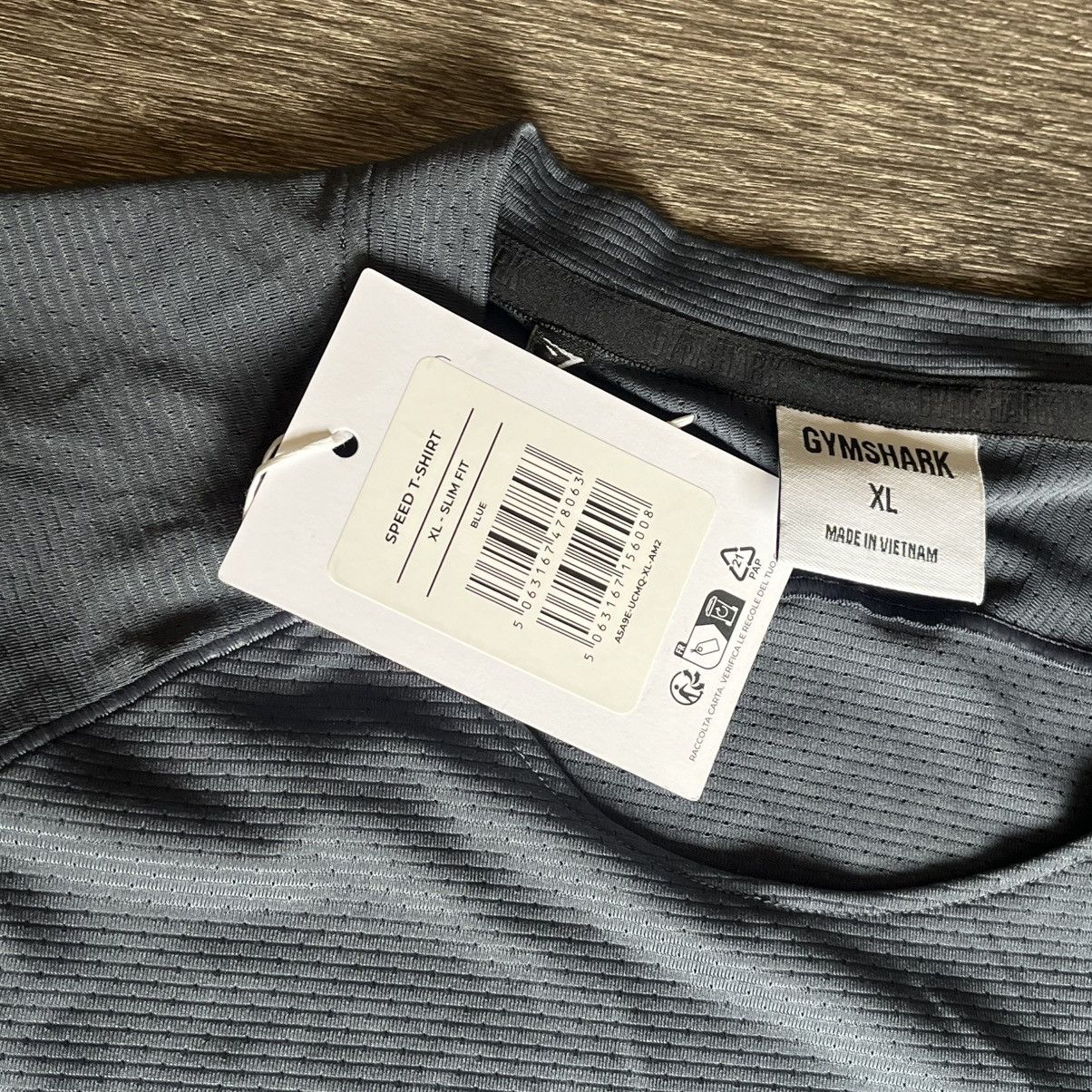 Gymshark New Gymshark Speed T-Shirt Titanium Blue Gym Athletic Wear Size US XL / EU 56 / 4 - 7 Thumbnail