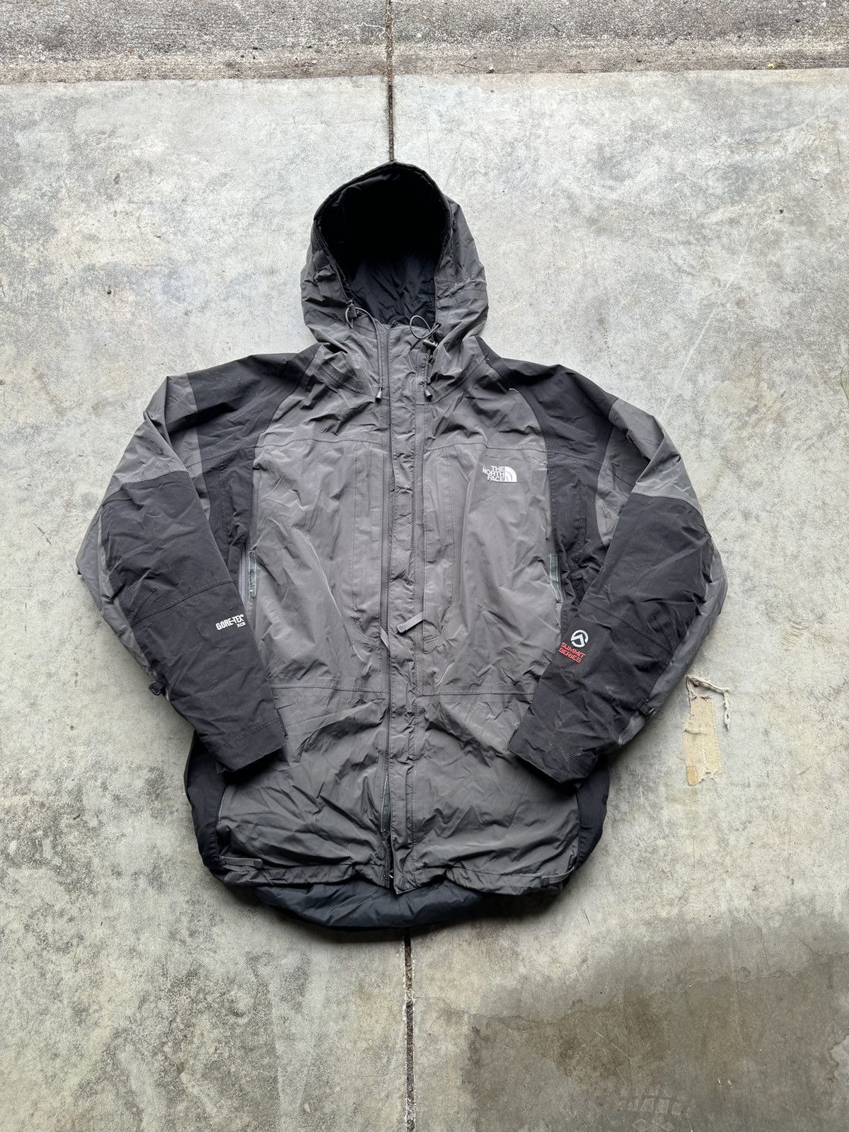 image of The North Face x Vintage Crazy Vintage Tnf Goretex Summit Series Rain Jacket in Black/Grey (Size XL