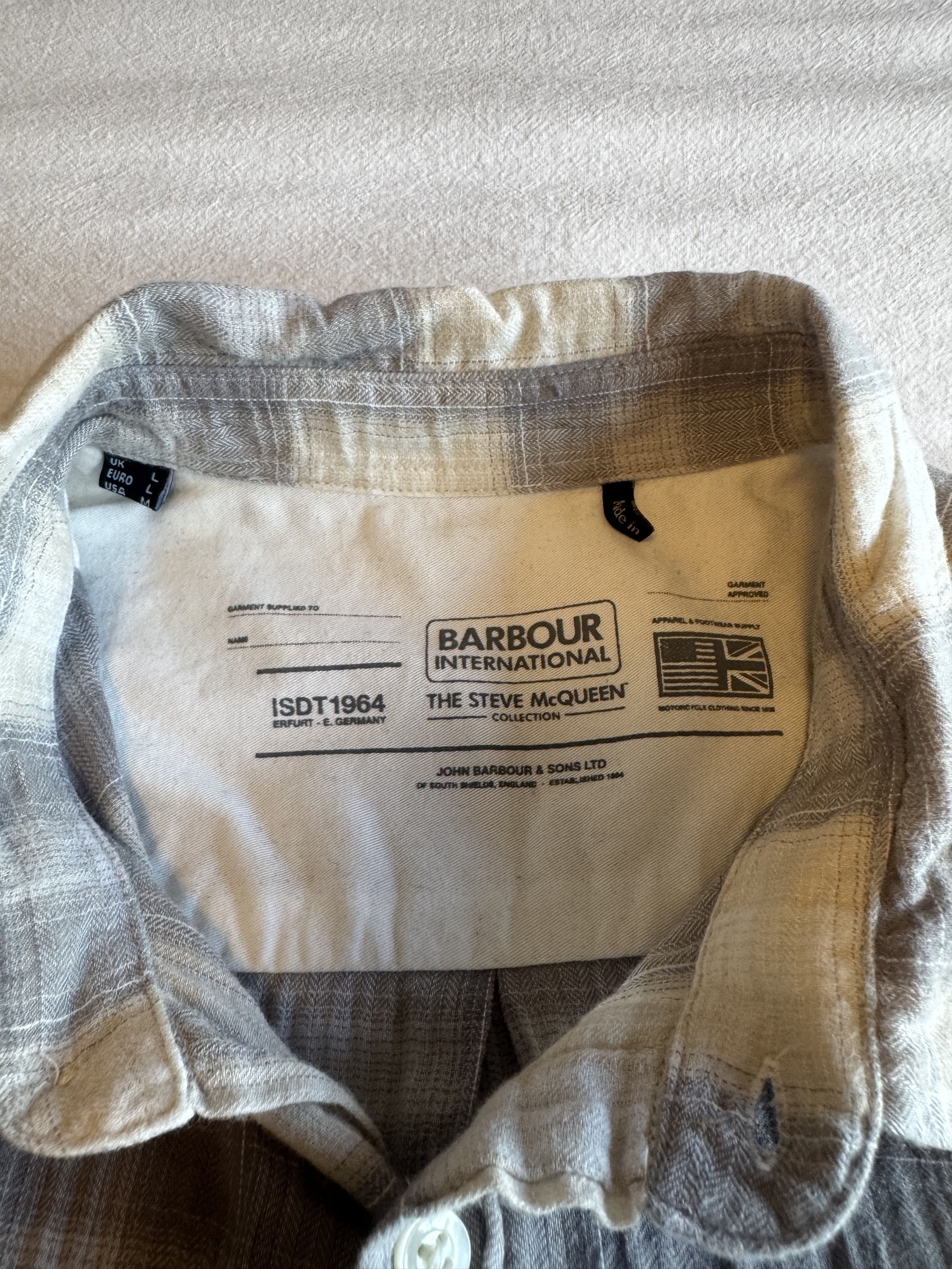 Barbour Barbour x Steve McQueen Plaid Cotton Button Up Beige Grey Size US L / EU 52-54 / 3 - 4 Thumbnail