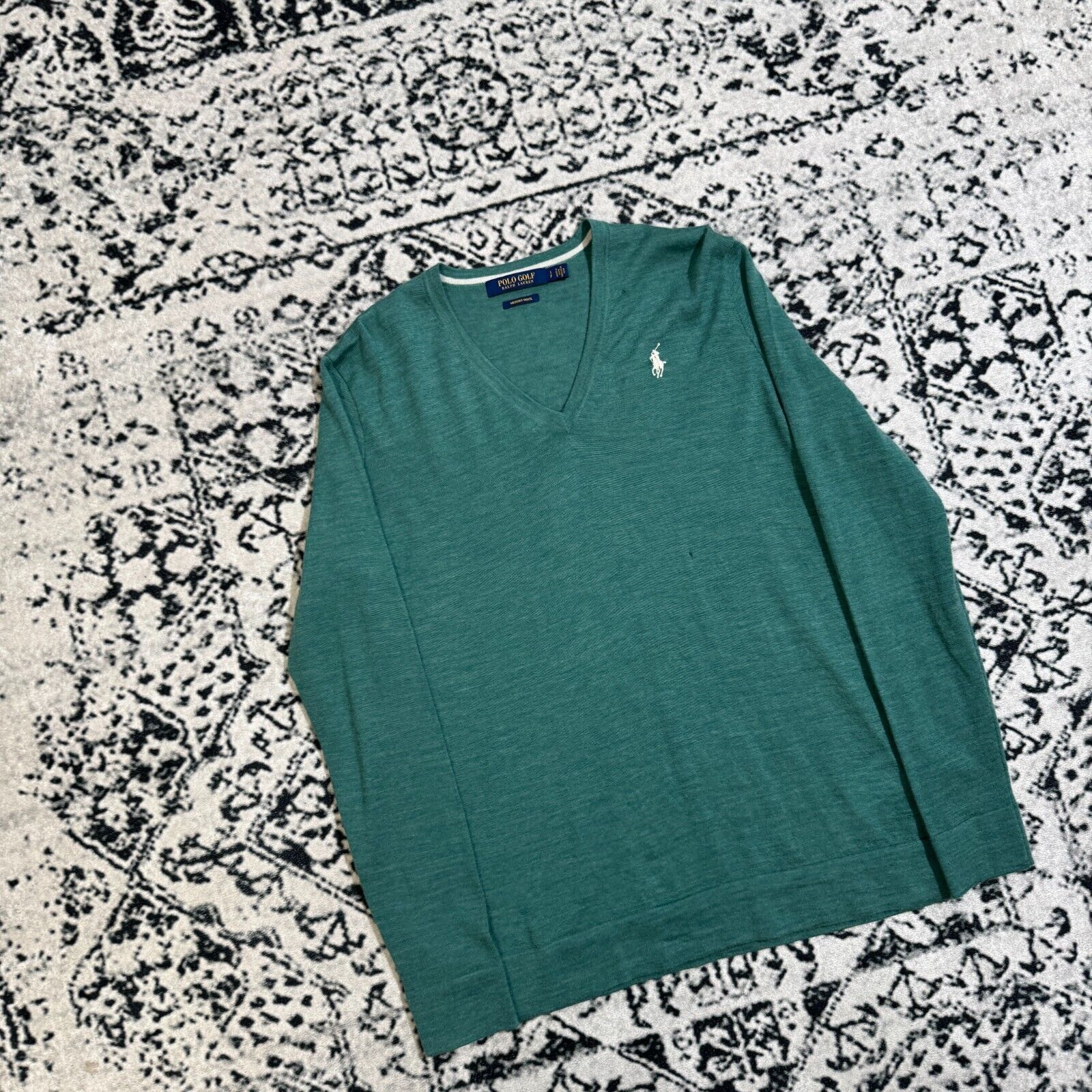Ralph Lauren × Vintage Vintage Polo Ralph Lauren Unisex Turquoise Sweater Size S V Size US S / EU 44-46 / 1 - 4 Thumbnail