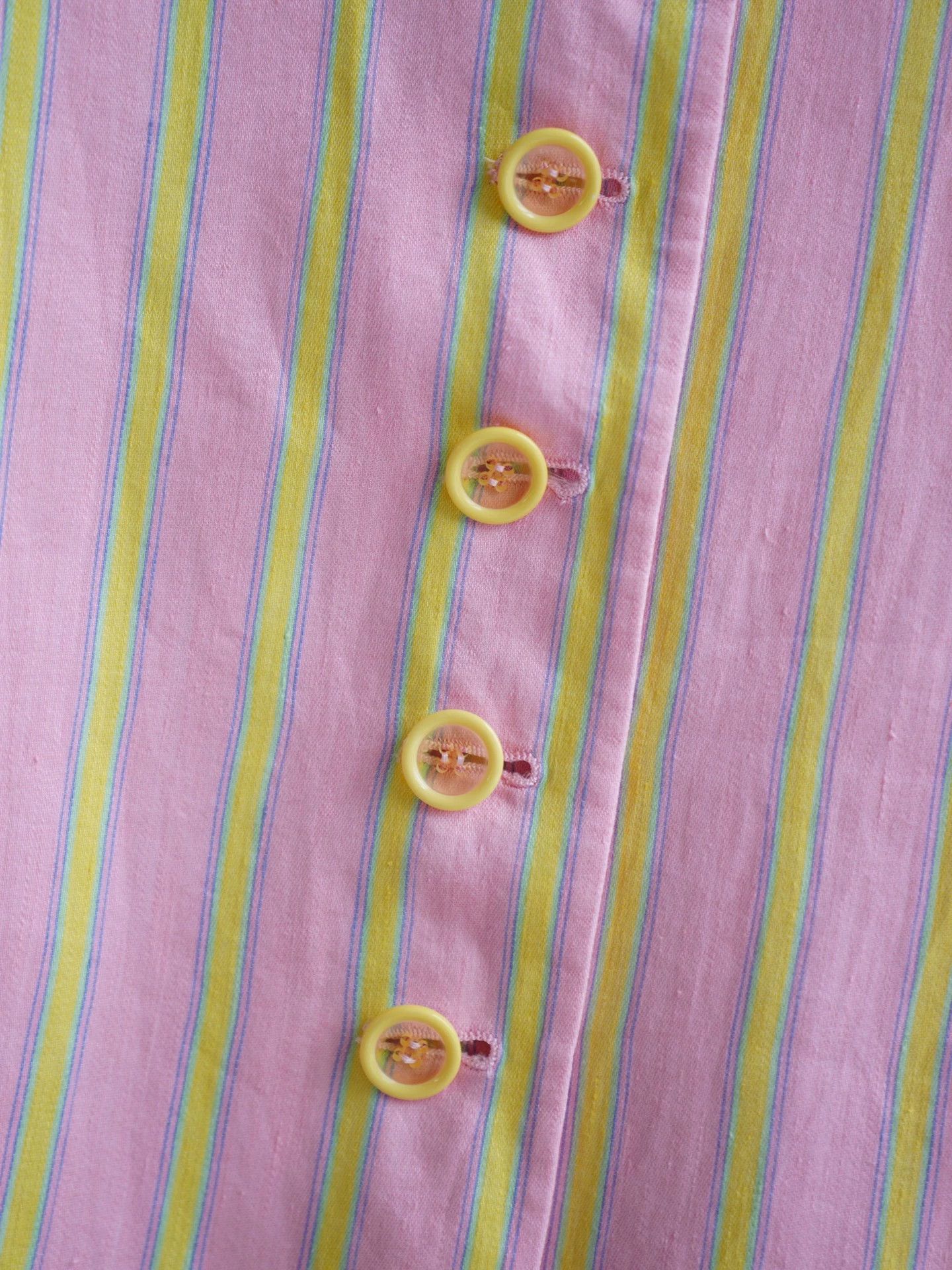 Christian Dior Monsieur Dior Vintage Pink Striped Cotton-Linen Dress Size M / US 6-8 / IT 42-44 - 4 Thumbnail