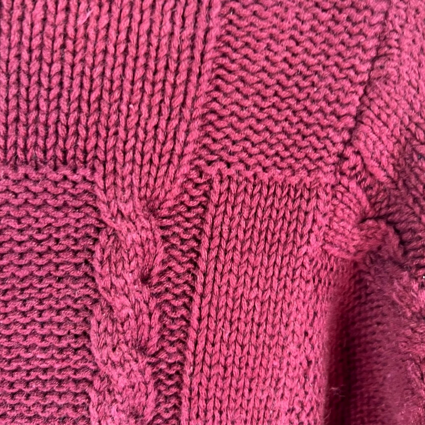 Vintage VINTAGE Yarnworks Womens Long Sleeves Braided Geometrical Maroon Knit Sweater M Womens Size M / US 6-8 / IT 42-44 - 2 Thumbnail