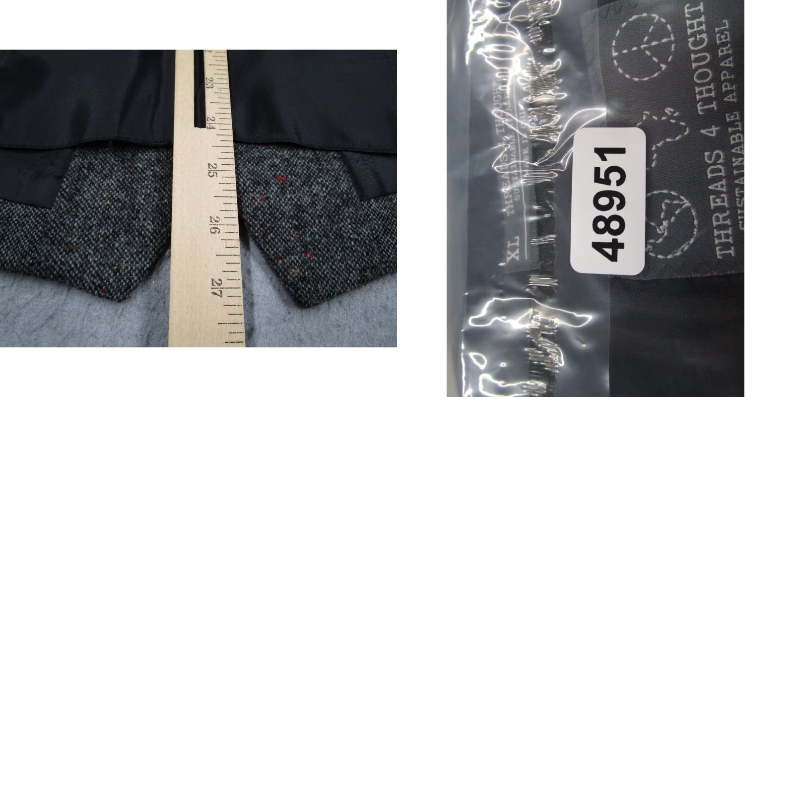 Threads 4 Thought Threads 4 Thought Vest Mens XL Gray Wool Blend Button Up Adjustable Waistcoat Size US XL / EU 56 / 4 - 8 Thumbnail