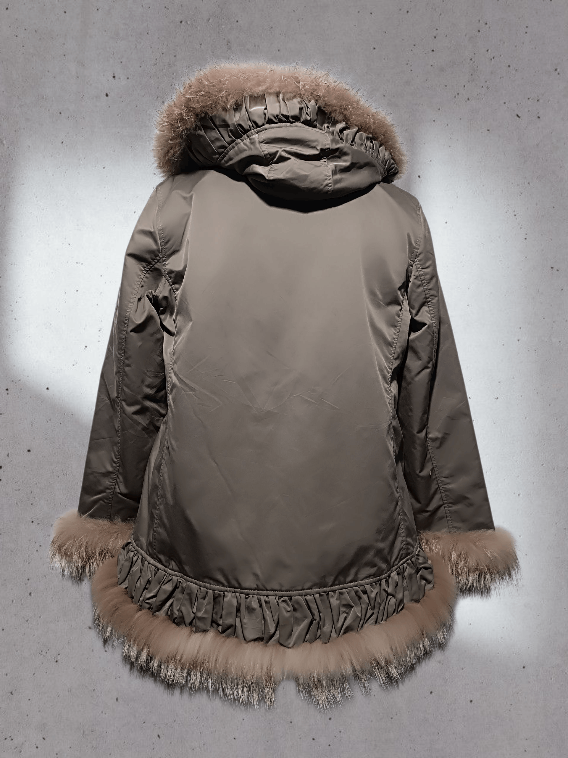 Japanese Brand Fox Fur Trim Parka Jacket Green Army Size M / US 6-8 / IT 42-44 - 6 Thumbnail