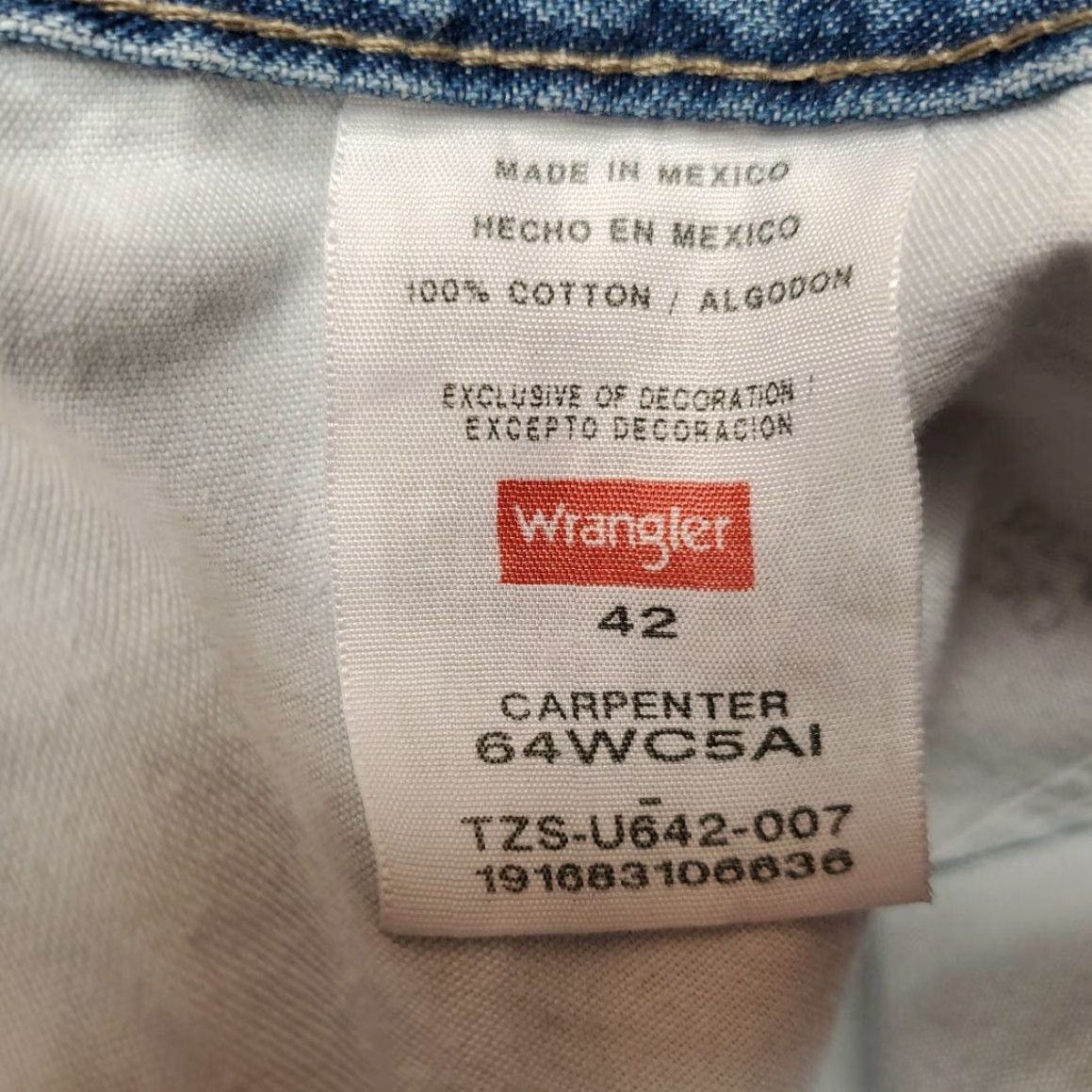 Wrangler Wrangler Shorts Men 42 Blue Denim Carpenter Loops Cargo Pocket Cotton Retro Y2K Denim Casual Mens Size US 42 / EU 58 - 4 Thumbnail