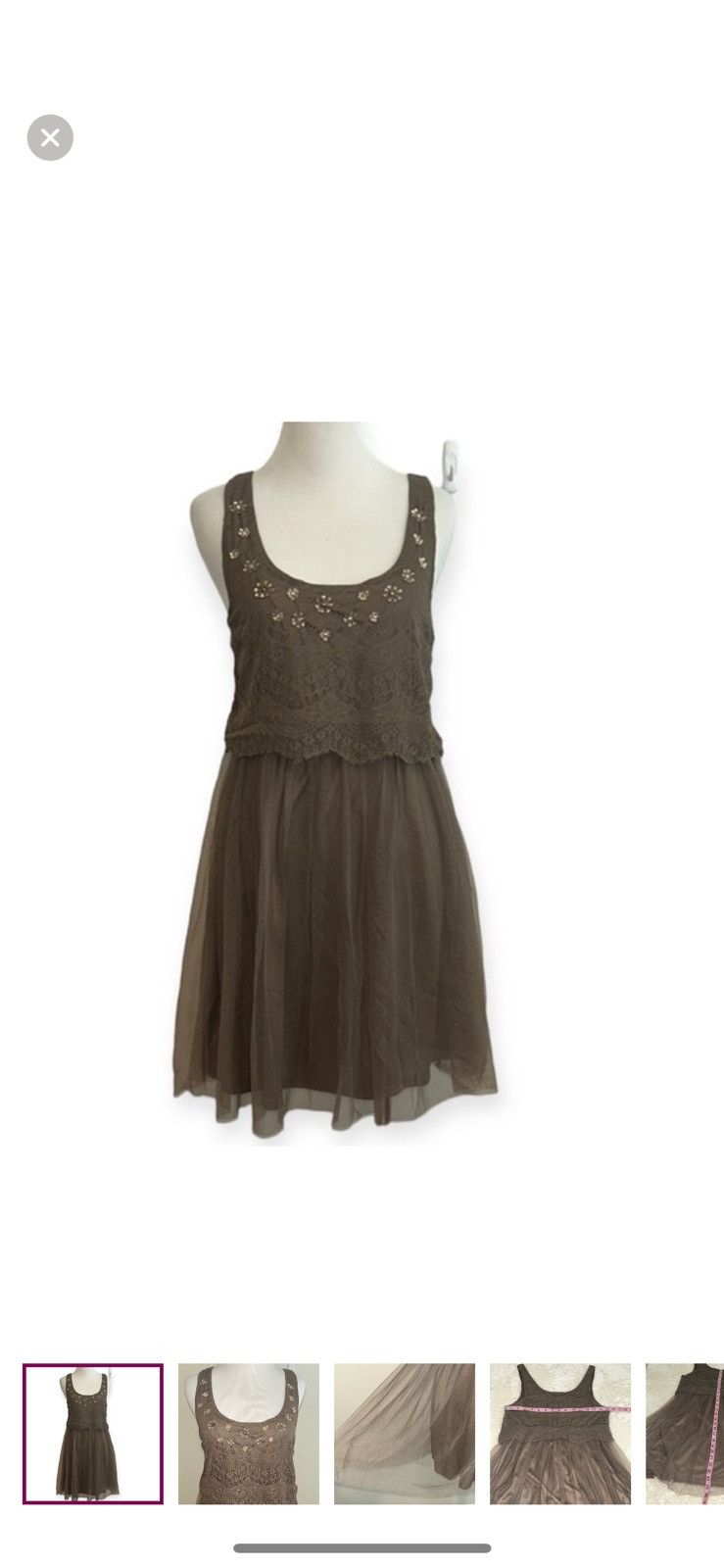 American Eagle Outfitters American eagle outfitters small brown tulle dress Size S / US 4 / IT 40 - 1 Thumbnail