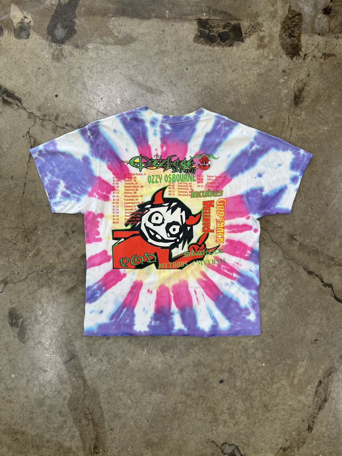Band Tees Vintage 2000 Ozzfest Ozzy Osbourne Pantera Tie Dye Tee XL Size US XL / EU 56 / 4 - 5 Thumbnail