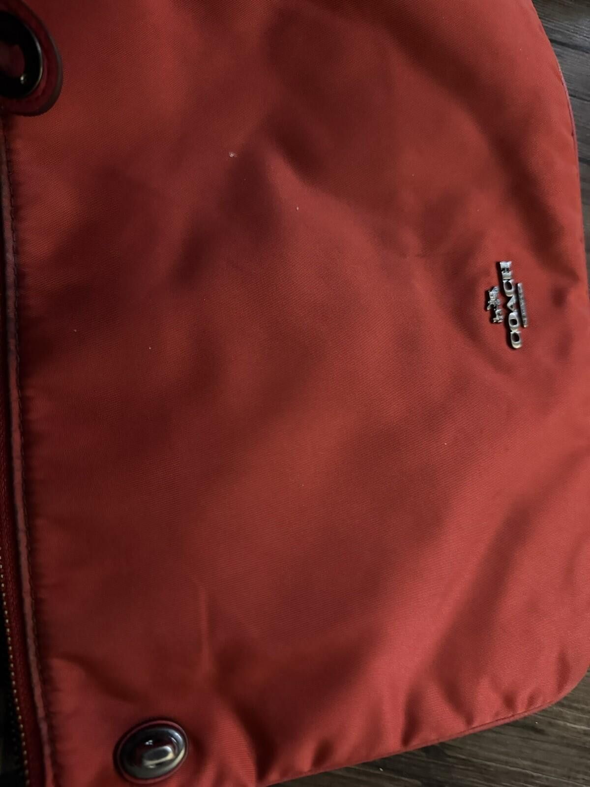 Coach Coach Nylon/Leather Red Crossbody Shoulder Bag Size ONE SIZE - 3 Thumbnail