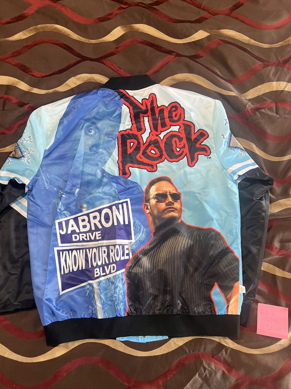 WWE Brand New! WWE The Rock OG Chalk Line Satin Jacket WWF Size US XL / EU 56 / 4 - 5 Thumbnail