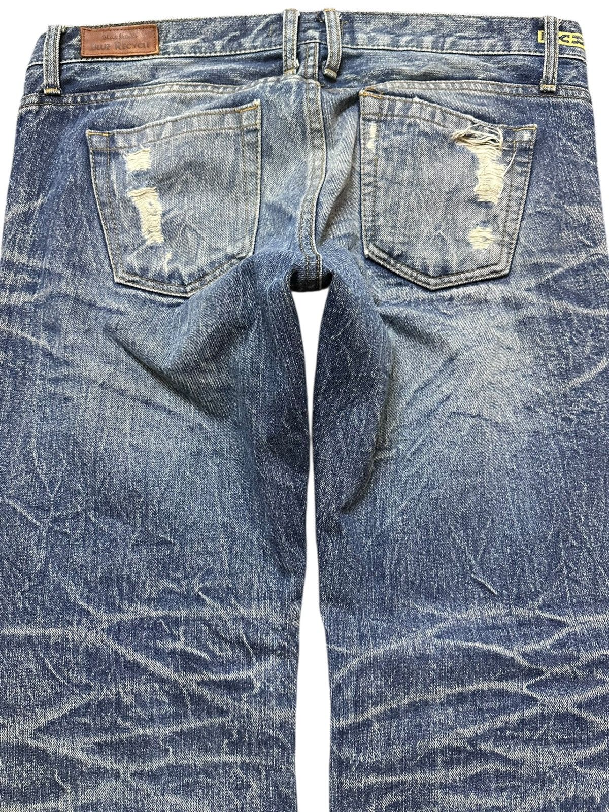 If Six Was Nine Vintage Blue Recycle Ripped Grunge Distressed Denim Size US 35 - 7 Thumbnail