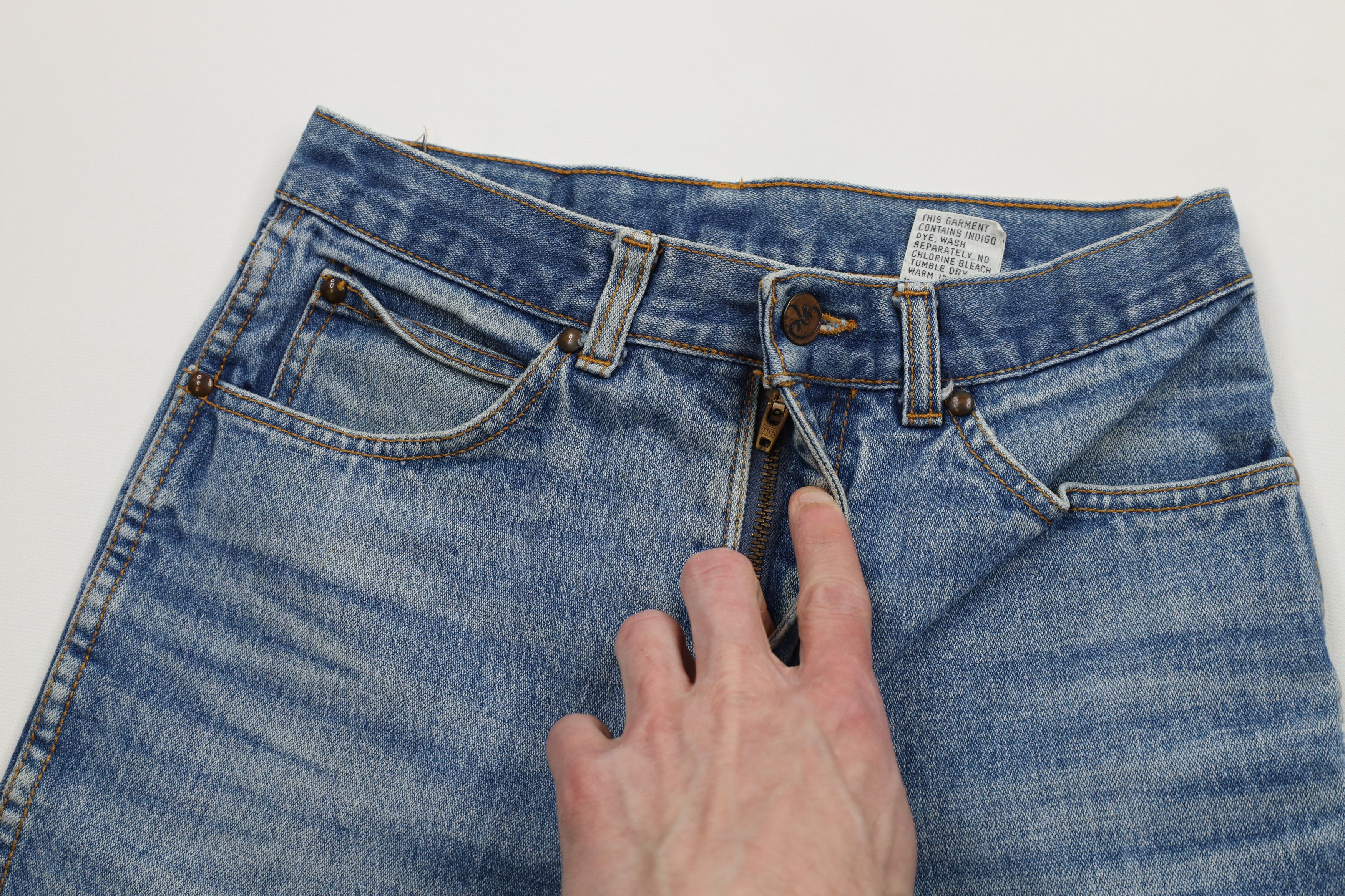 Vintage Vintage 90s Streetwear Faded Flared Denim Jeans Blue Cotton Size 28" / US 6 / IT 42 - 9 Thumbnail