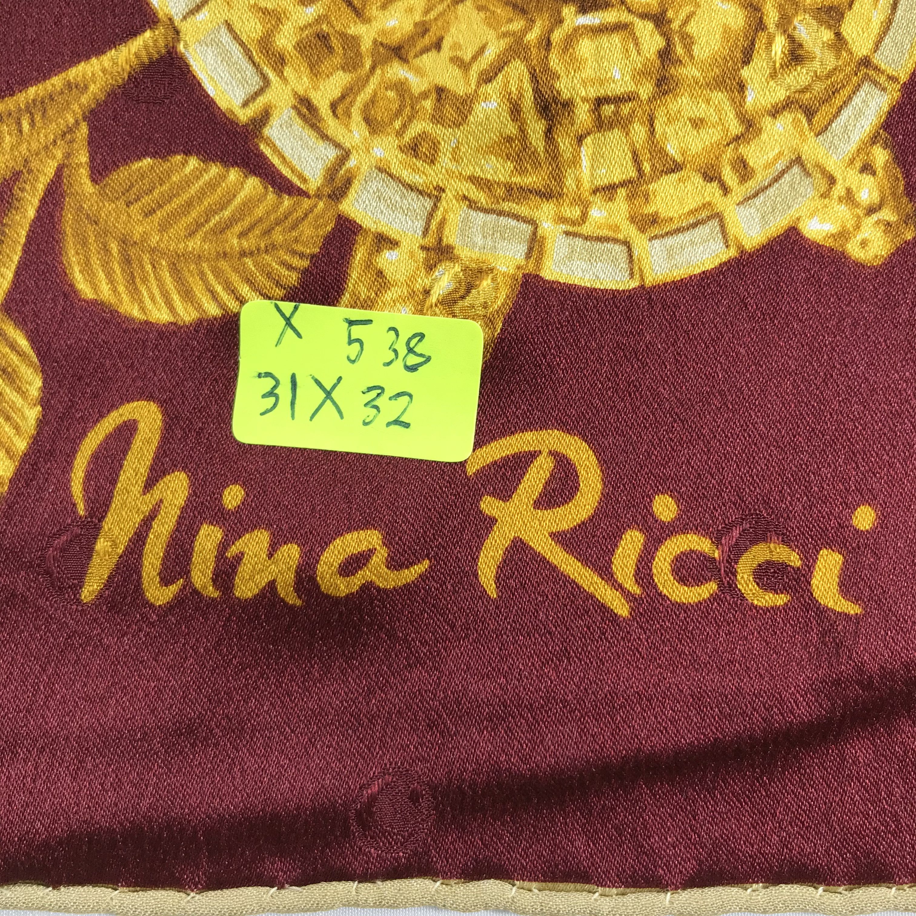 Nina Ricci × Vintage Vintage Nina Ricci Silk Scarf Size ONE SIZE - 6 Thumbnail