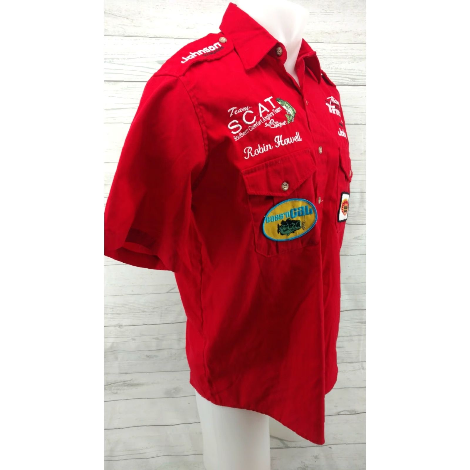 Vintage Red Size Medium Button Fishing Shirt Team SCAT Robin Howell Triton Boats Mens Size US M / EU 48-50 / 2 - 4 Thumbnail