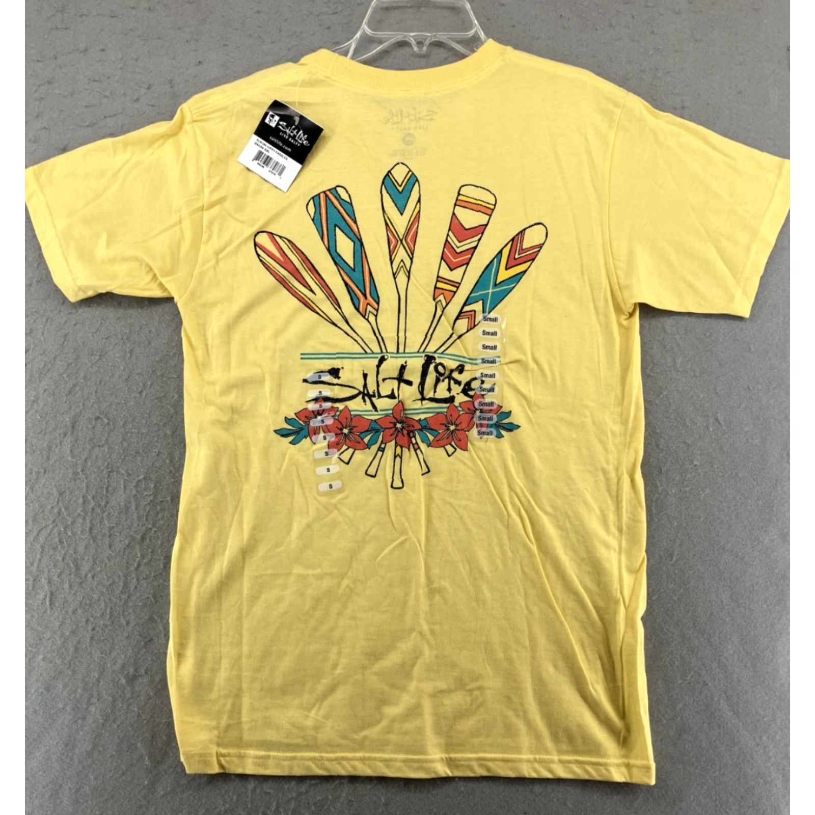 Vintage Salt Life Women's Yellow Floral Paddle Board Graphic T-Shirt S Summer Beach Casual Cotton Size S / US 4 / IT 40 - 5 Thumbnail