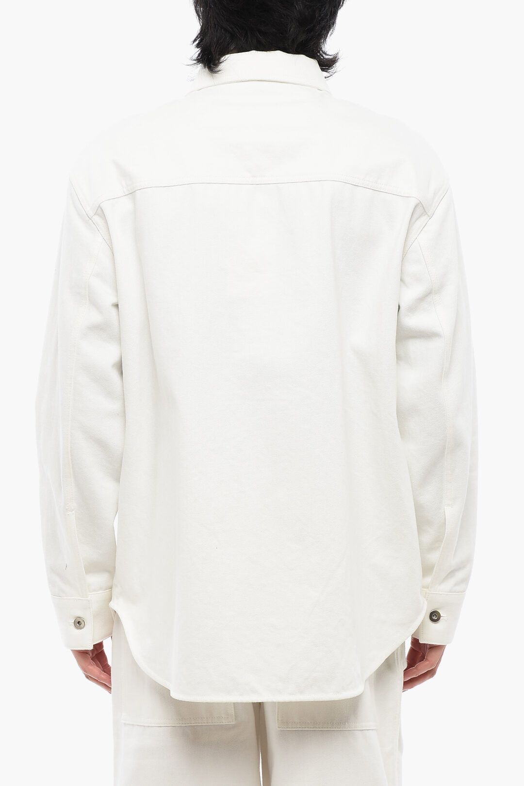 Jil Sander og1mm0625 Denim Overshirt in White Size US S / EU 44-46 / 1 - 2 Thumbnail