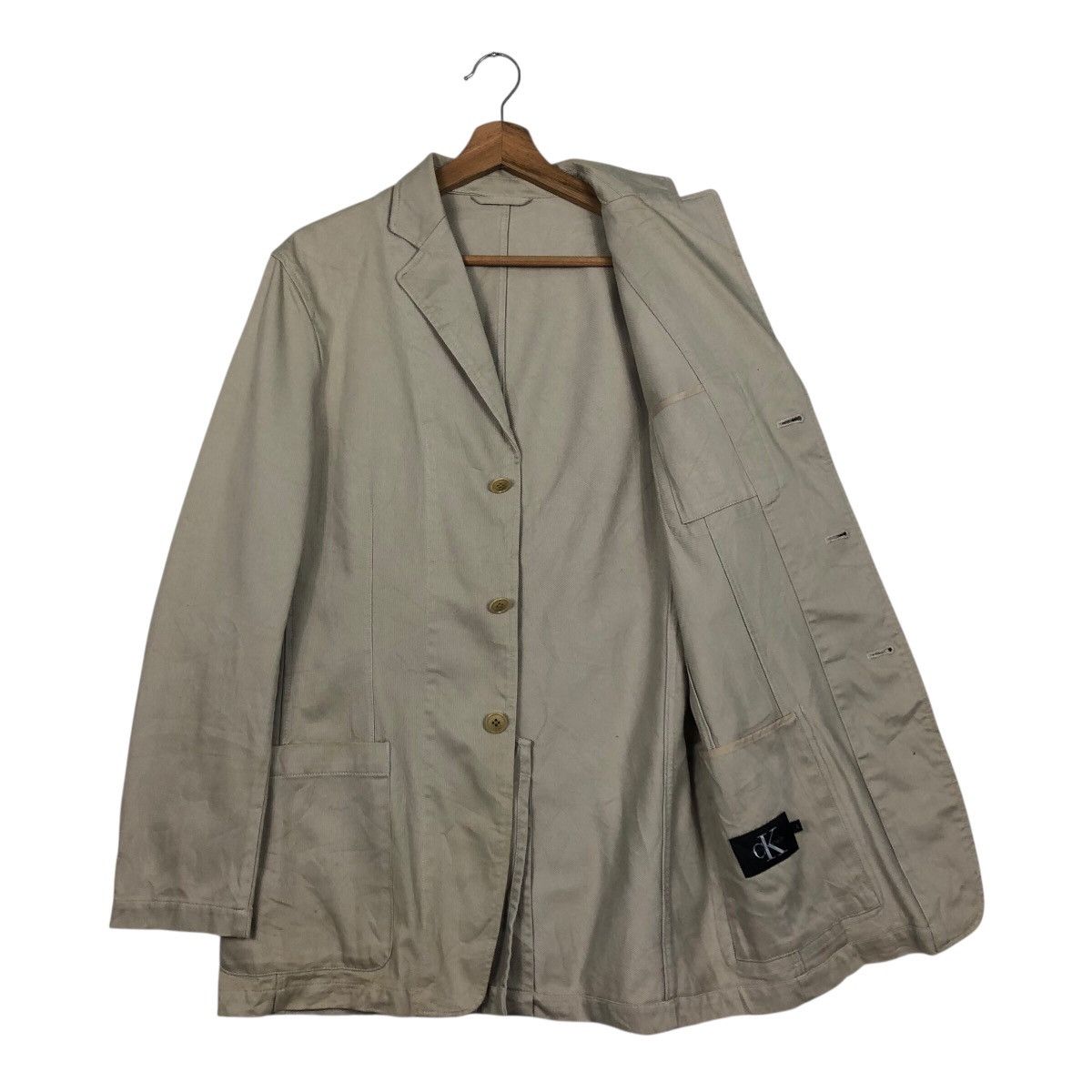 Japanese Brand CK Beige Cotton Twill Blazer / Work Jacket — L Issey Miyake Size US L / EU 52-54 / 3 - 12 Thumbnail