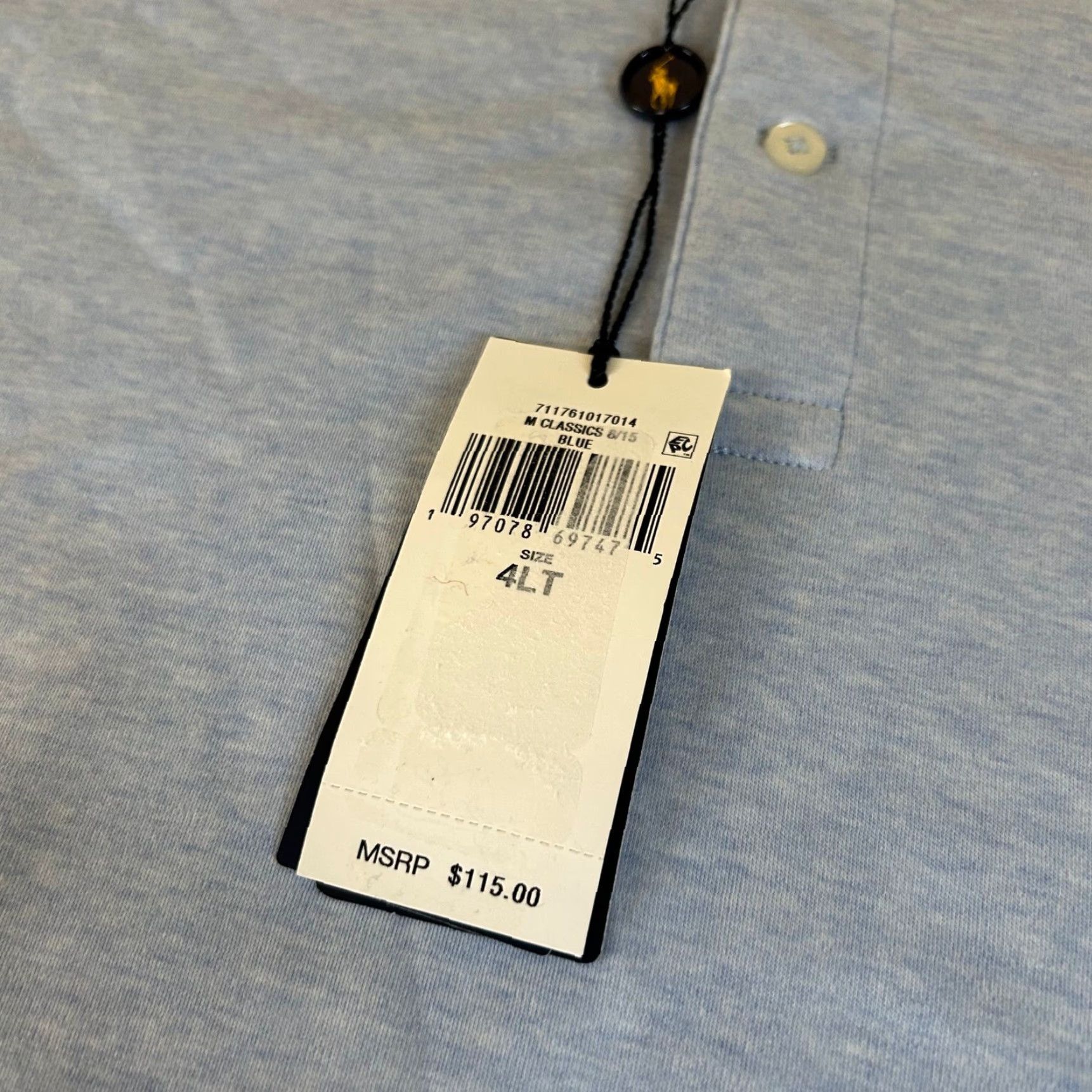 Polo Ralph Lauren Polo Ralph Lauren Long Sleeve Polo Shirt Light Blue 4XLT Mens NWT Polo Shirt Long Sleeve Blue Polo Size US XXL / EU 58 / 5 - 4 Thumbnail