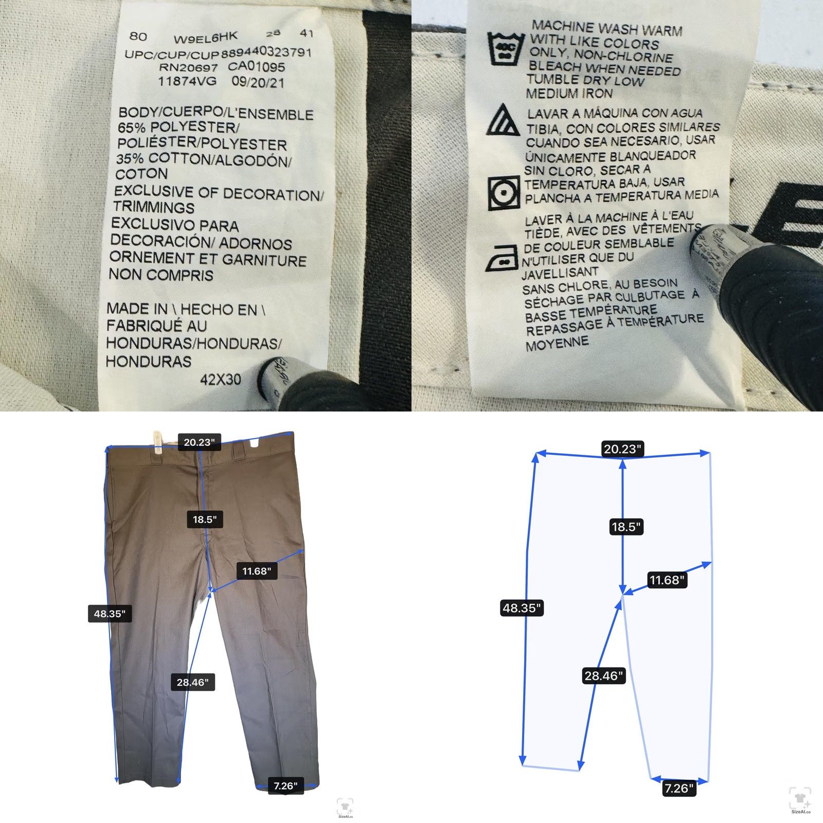 Dickies Dickies Pants Boys XL Chino Twill Gray 40x30 Regular Zip Front Pockets Logo Vintage No Mens Boys 40in 30in Size US 36 / EU 52 - 8 Thumbnail