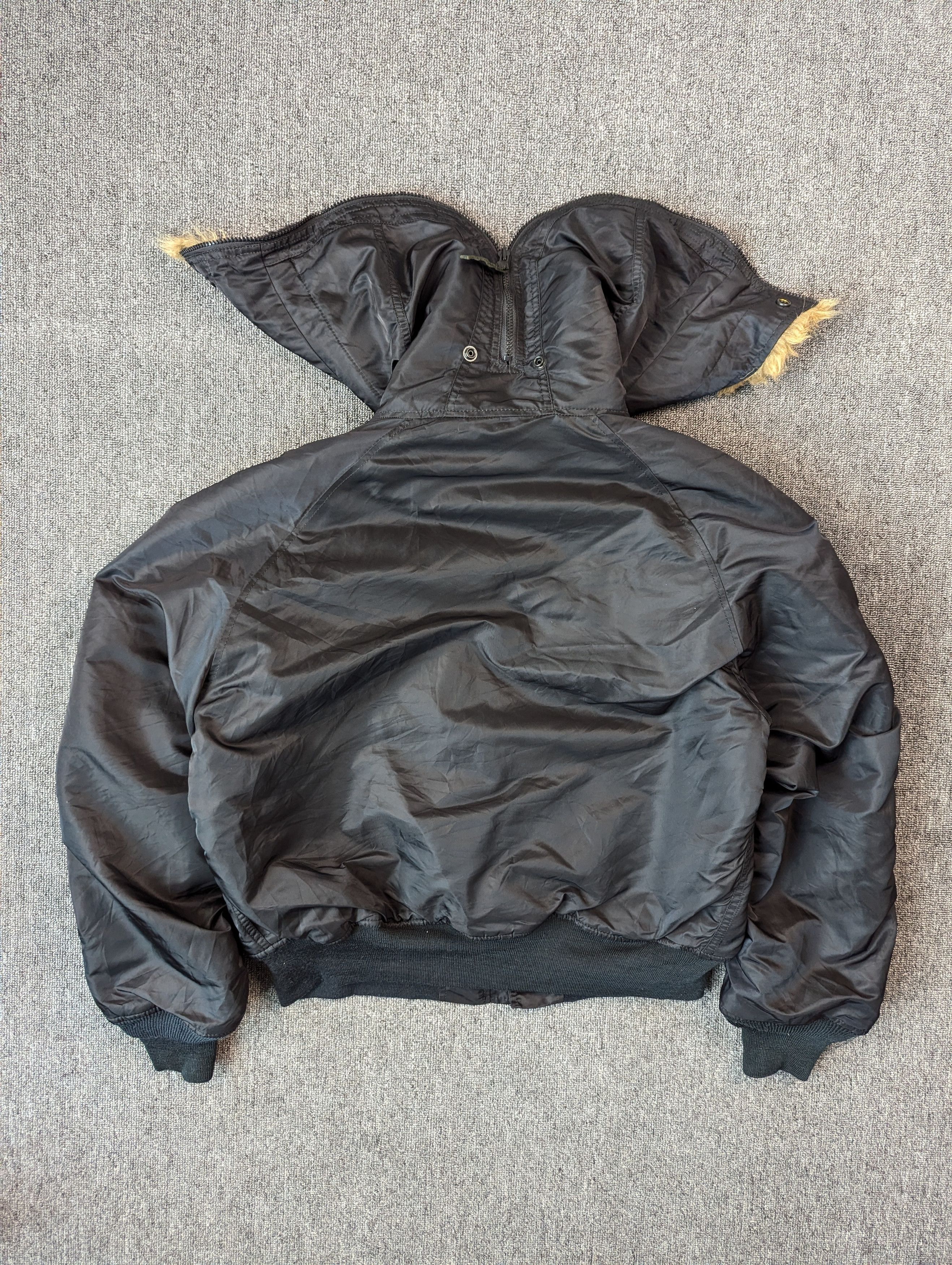 ジャケット・アウター Alpha N-2B Flight Jacket Black Vintage Vintage N-2B Alpha Industries Hooded Bomber Flight Jacket