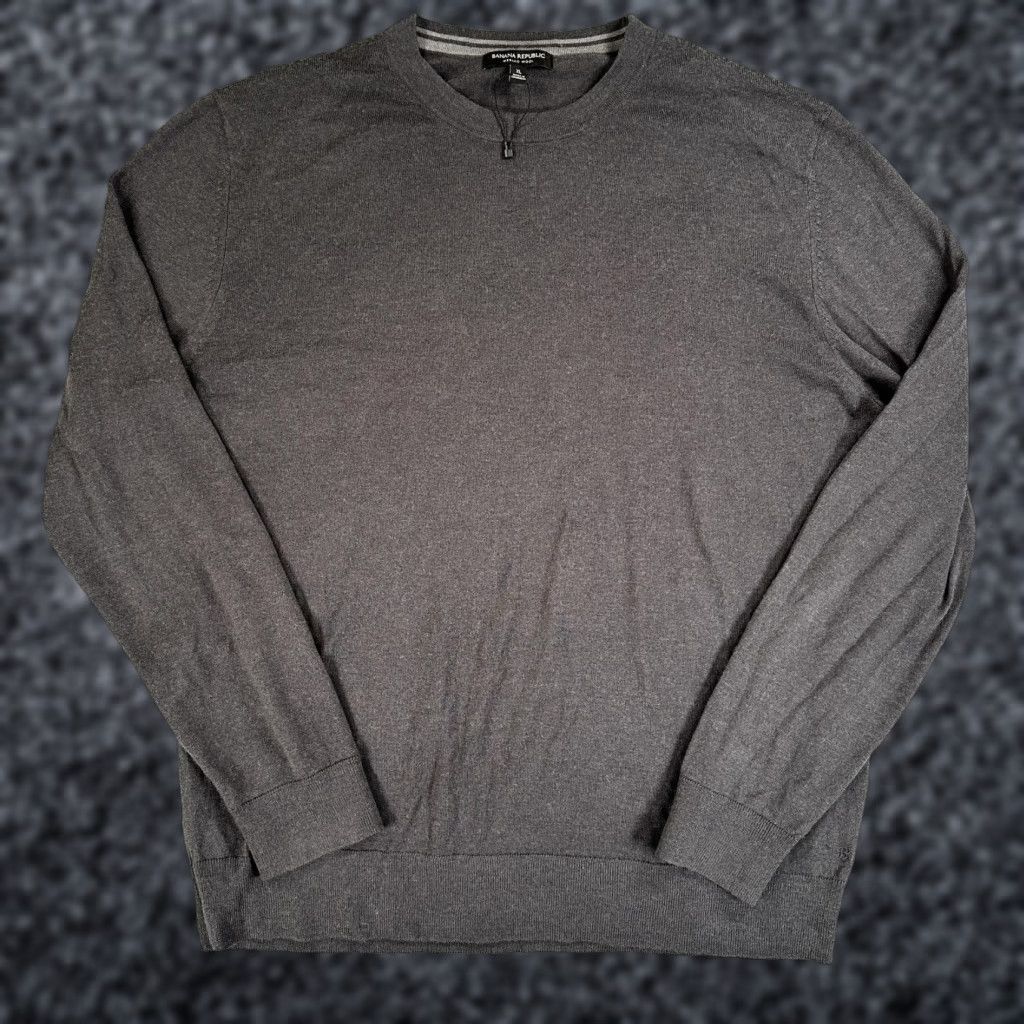 Banana Republic VINTAGE Banana Republic Merino Wool Sweater Mens XL Gray Crew Neck Solid Knit Pullover Size US XL / EU 56 / 4 - 1 Thumbnail