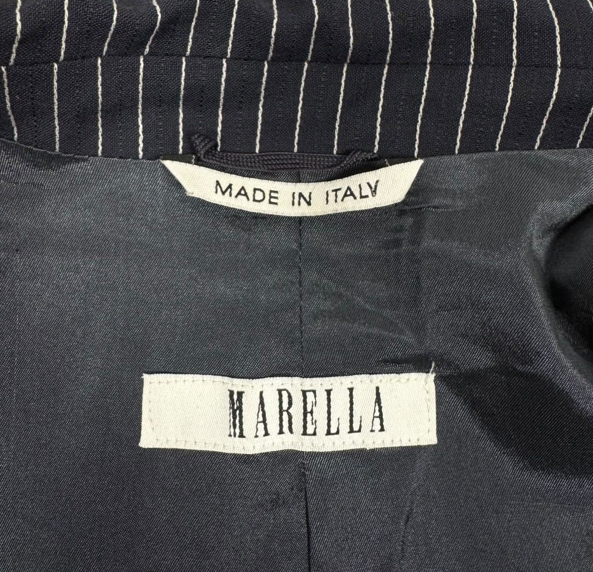 Marella Marella Virgin Wool Striped Blazer Double-Breasted size US10 Size L / US 10 / IT 46 - 12 Thumbnail