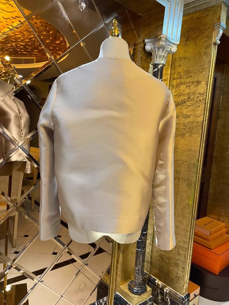 Versace Versace Champagne satin baseball jacket Size M / US 6-8 / IT 42-44 - 7 Thumbnail