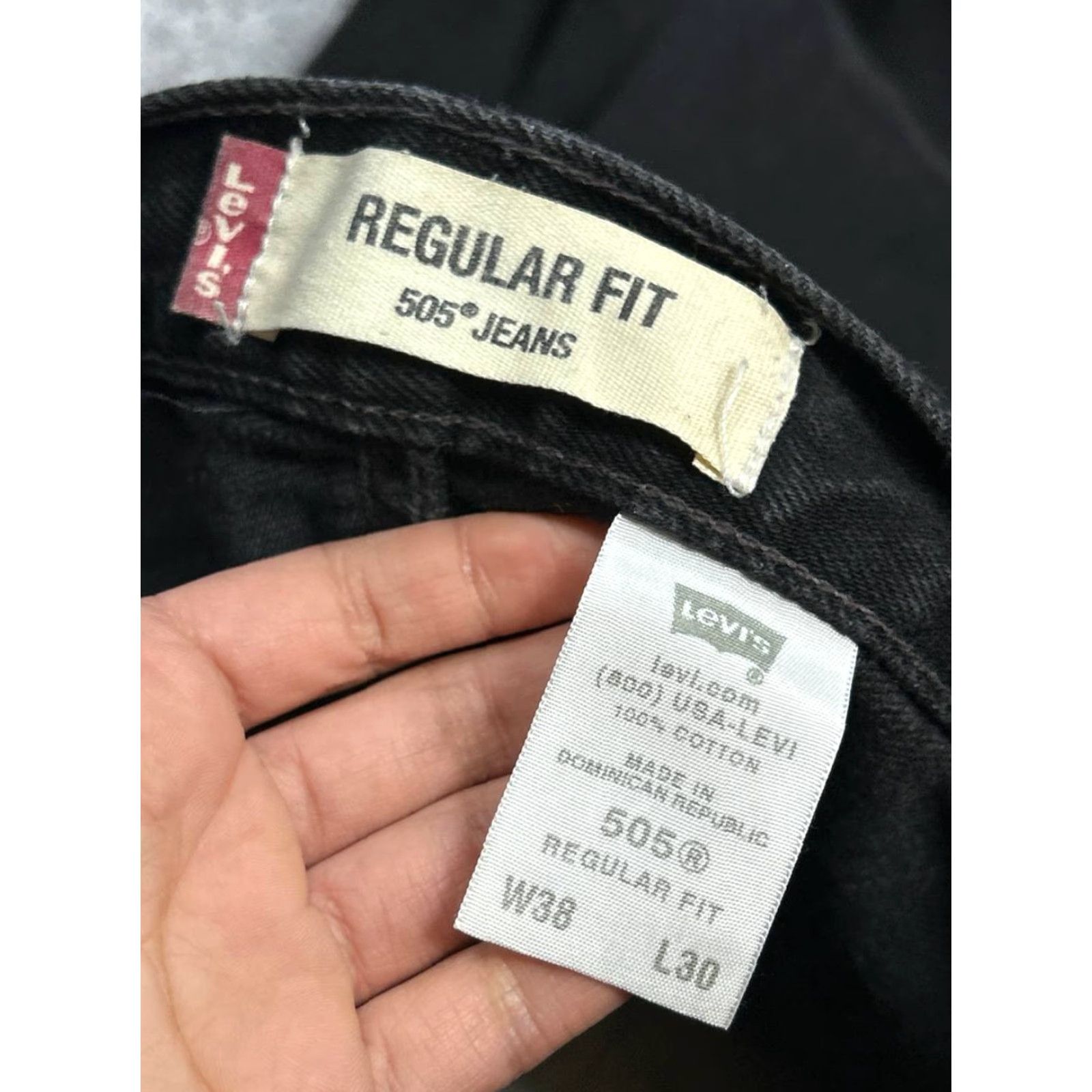 Levi's Levi's 505 Jeans Mens 38 Black Cotton Regular Fit Mid Rise Straight Leg 36x29 y2k Size US 38 / EU 54 - 7 Thumbnail
