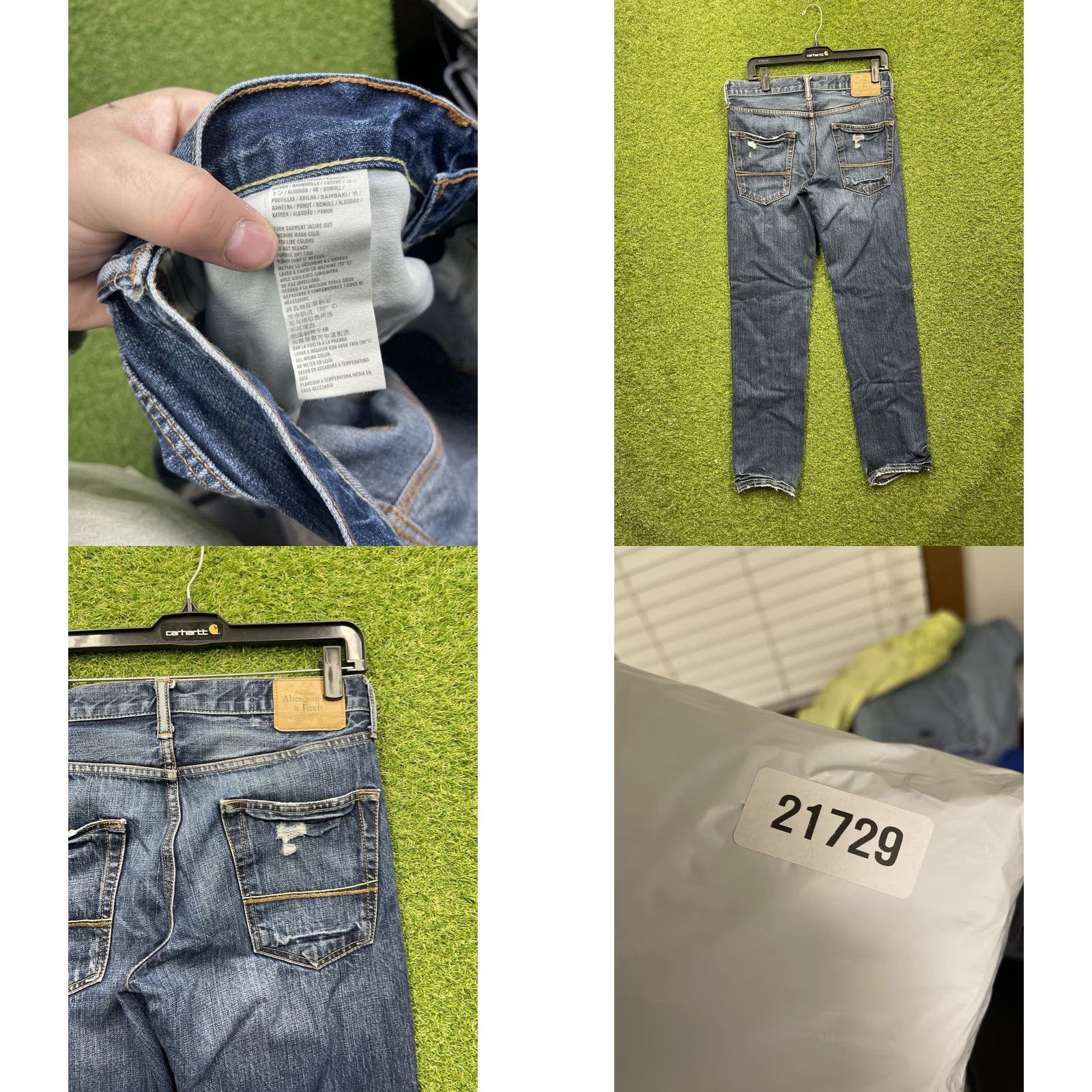 Abercrombie & Fitch Abercrombie & Fitch Jeans Mens 30x32 Skinny Distressed Low Rise Denim Blue 5-Pocket Logo Style Men Jeans Size US 30 / EU 46 - 8 Thumbnail