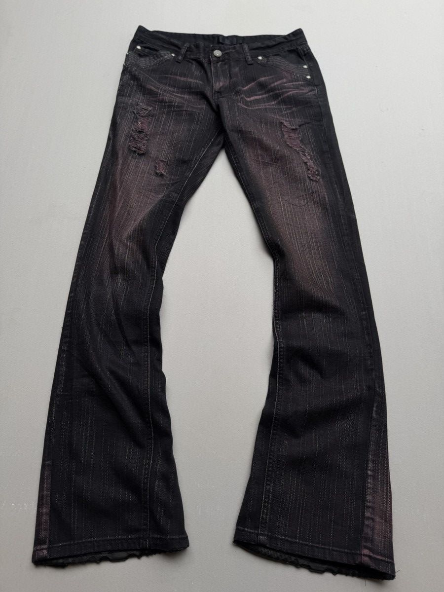 Japanese Brand The black gene lace up flare jeans Size US 29 - 1 Thumbnail