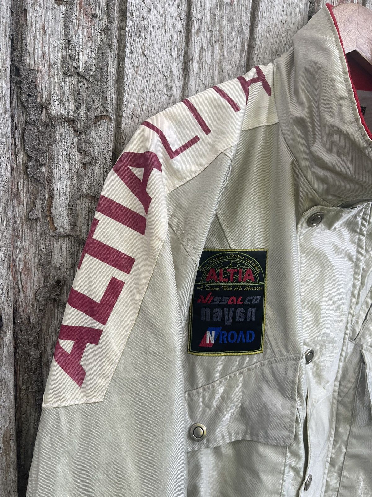 Japanese Brand × Vintage Vintage Altia Racing Jacket by N’ROAD – Grey/Red, Size L Size US M / EU 48-50 / 2 - 5 Thumbnail