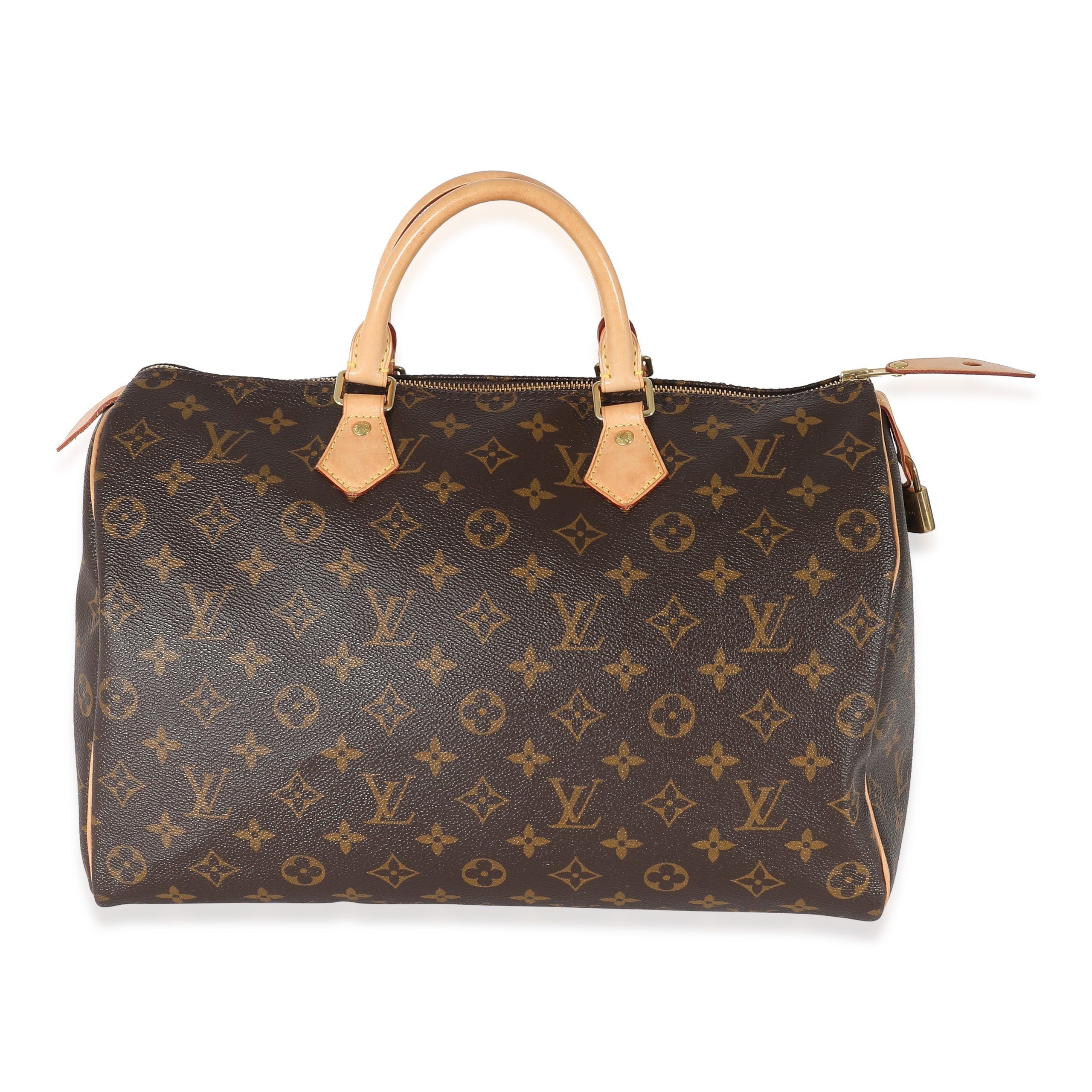 image of Louis Vuitton Monogram Canvas Speedy 35 in Brown, Women's