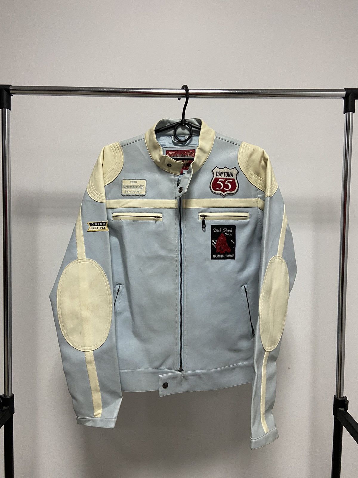 NASCAR × Vintage Quickshark Racing leather Jacket Vintage nascar Size US L / EU 52-54 / 3 - 1 Thumbnail