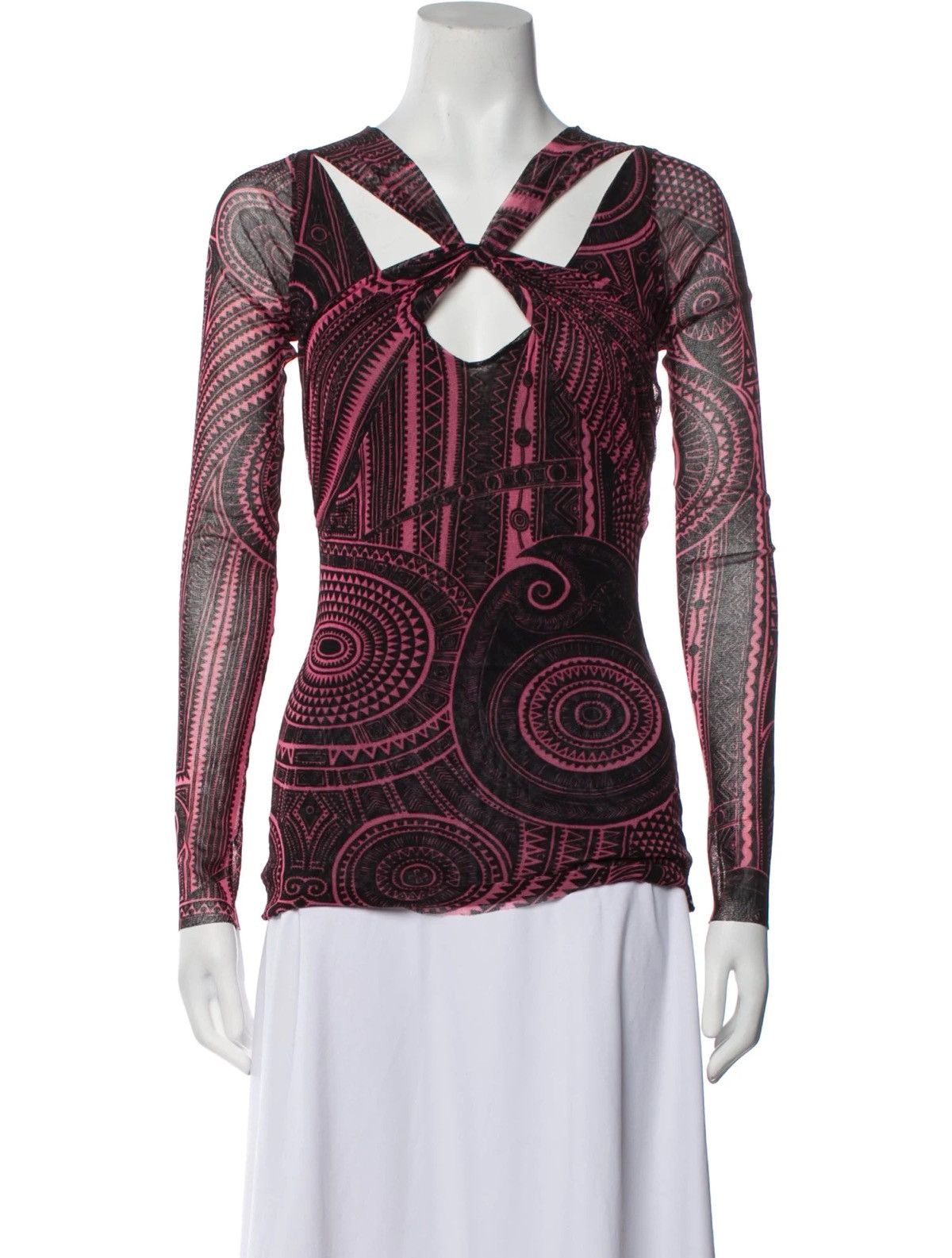 Jean Paul Gaultier Vintage Jean Paul Gaultier Soleil Tribal Tattoo Mesh Top Size S / US 4 / IT 40 - 10 Thumbnail
