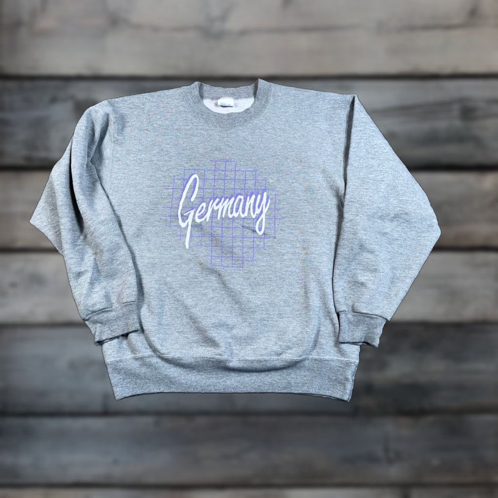 Jerzees VTG 80s Germany Print Sweatshirt Adult Medium Gray Jerzees Super Sweats Tag Size US M / EU 48-50 / 2 - 1 Thumbnail