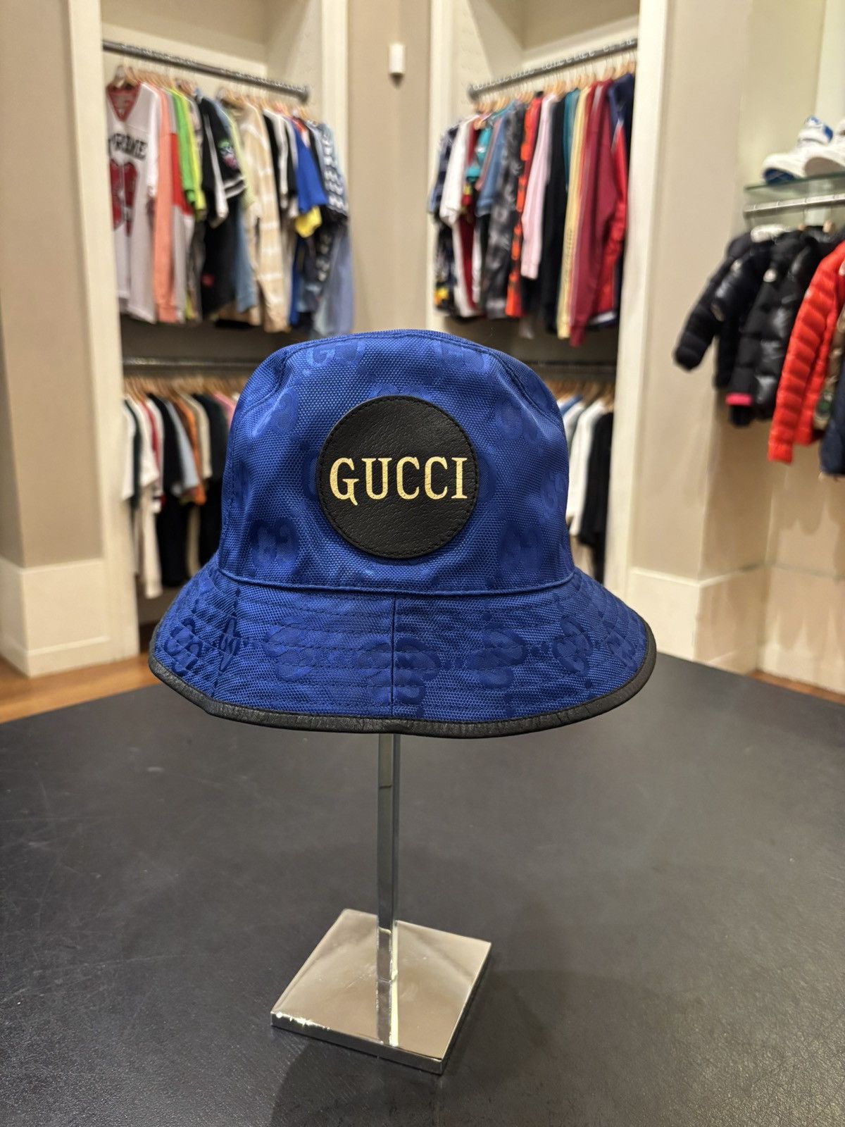 Gucci Gucci GG Monogram Bucket Hat Blue Size ONE SIZE - 1 Thumbnail