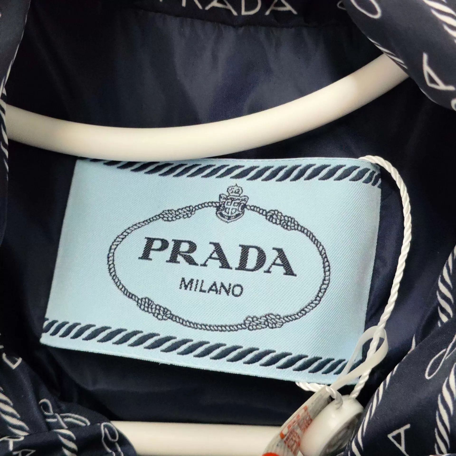 Prada Prada 98 new logo print nylon navy blue 38 dress Size XS / US 0-2 / IT 36-38 - 4 Thumbnail