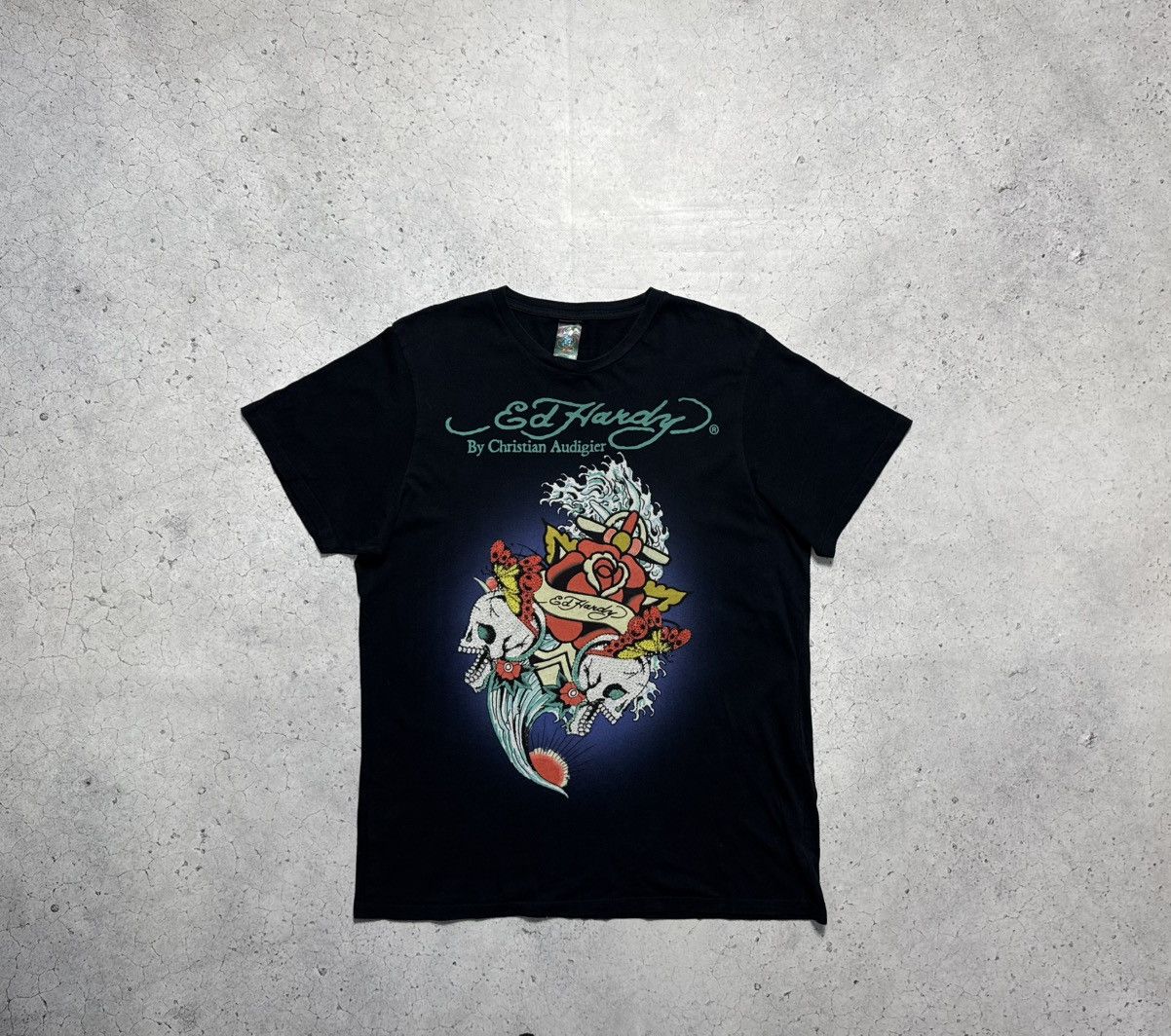 Ed Hardy Ed Hardy by Christian Audigier Big Logo T-Shirt Size XXL Size US XXL / EU 58 / 5 - 1 Thumbnail