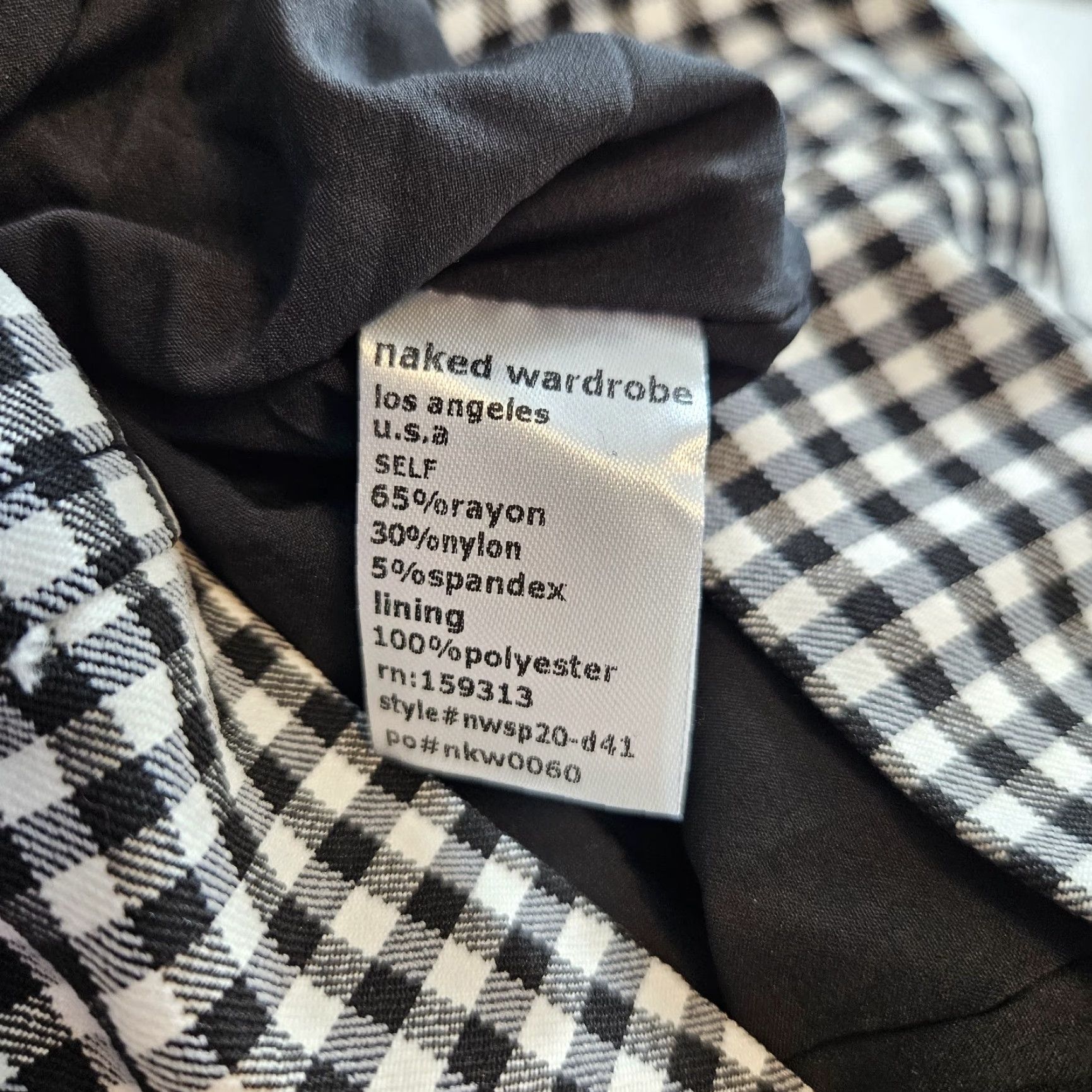 Vintage Naked Wardrobe Dress Gingham Strapless Long Sleeve Womens Large Black White Mini Short Size L Size L / US 10 / IT 46 - 4 Thumbnail